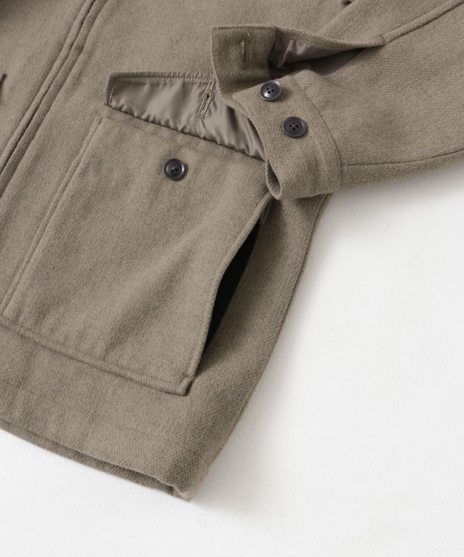 URBAN RESEARCH DOORS「ウールブレンドハリントンジャケット」|ノーカラーコート|