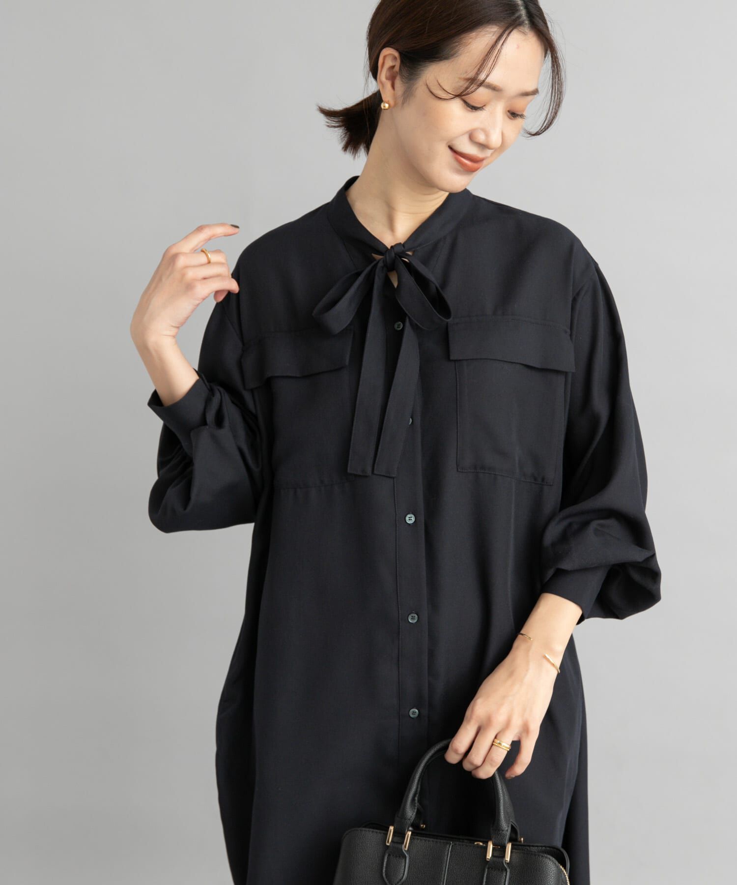 URBAN RESEARCH DOORS「ボウタイワークシャツワンピース」|ワンピース|