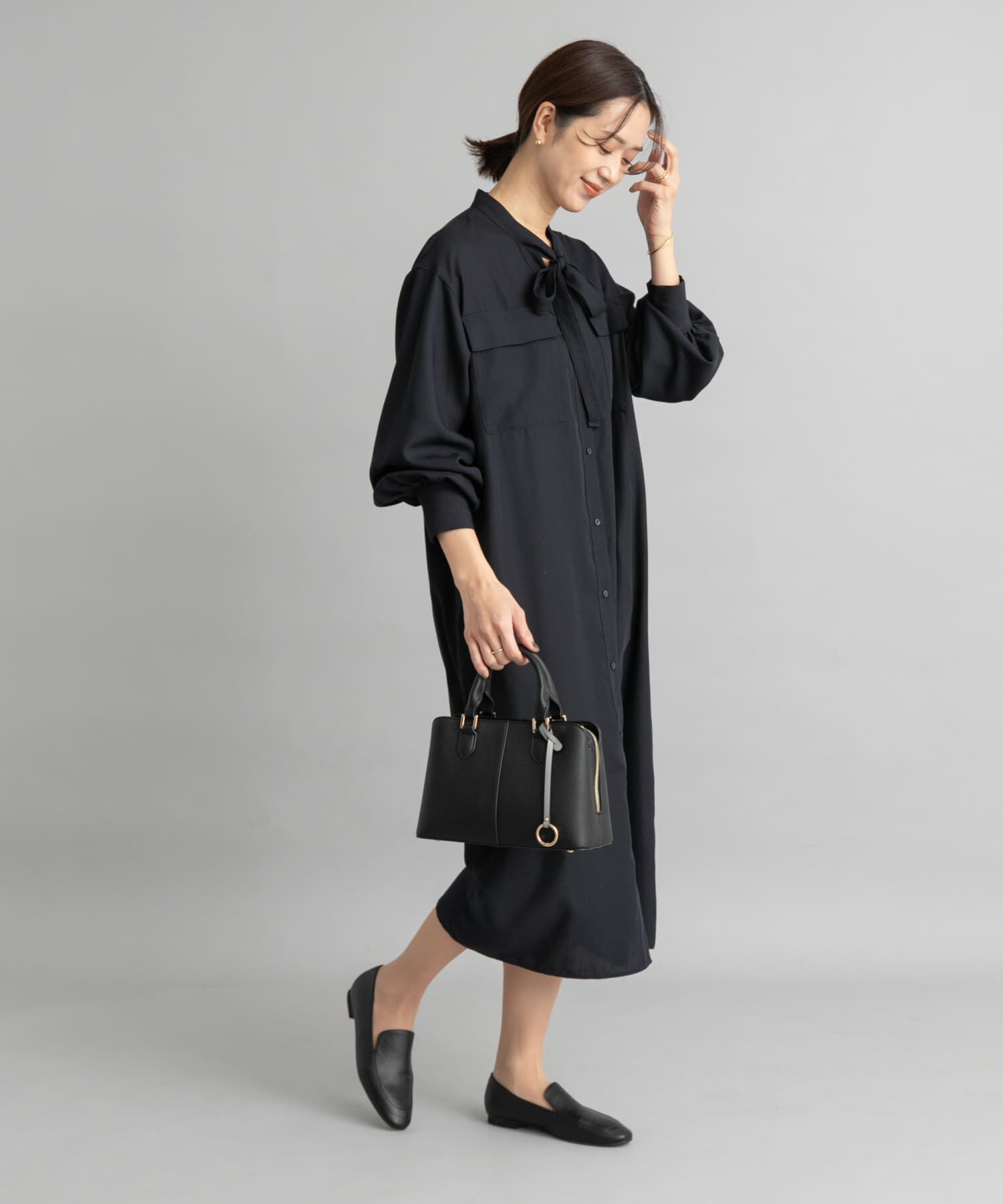 URBAN RESEARCH DOORS「ボウタイワークシャツワンピース」|ワンピース|