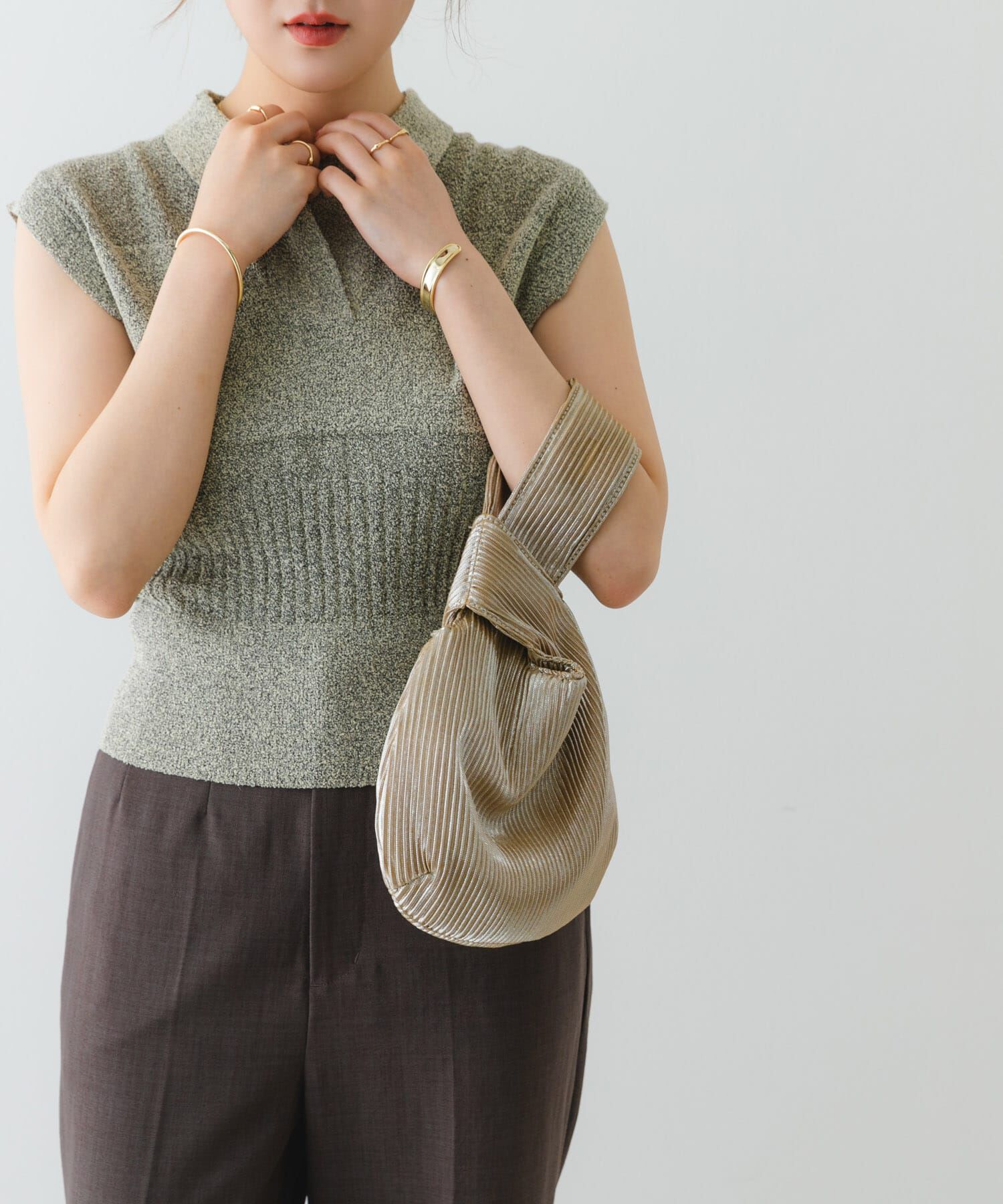 RODE SKO「メタリックプリーツバッグ」|ハンドバッグ|