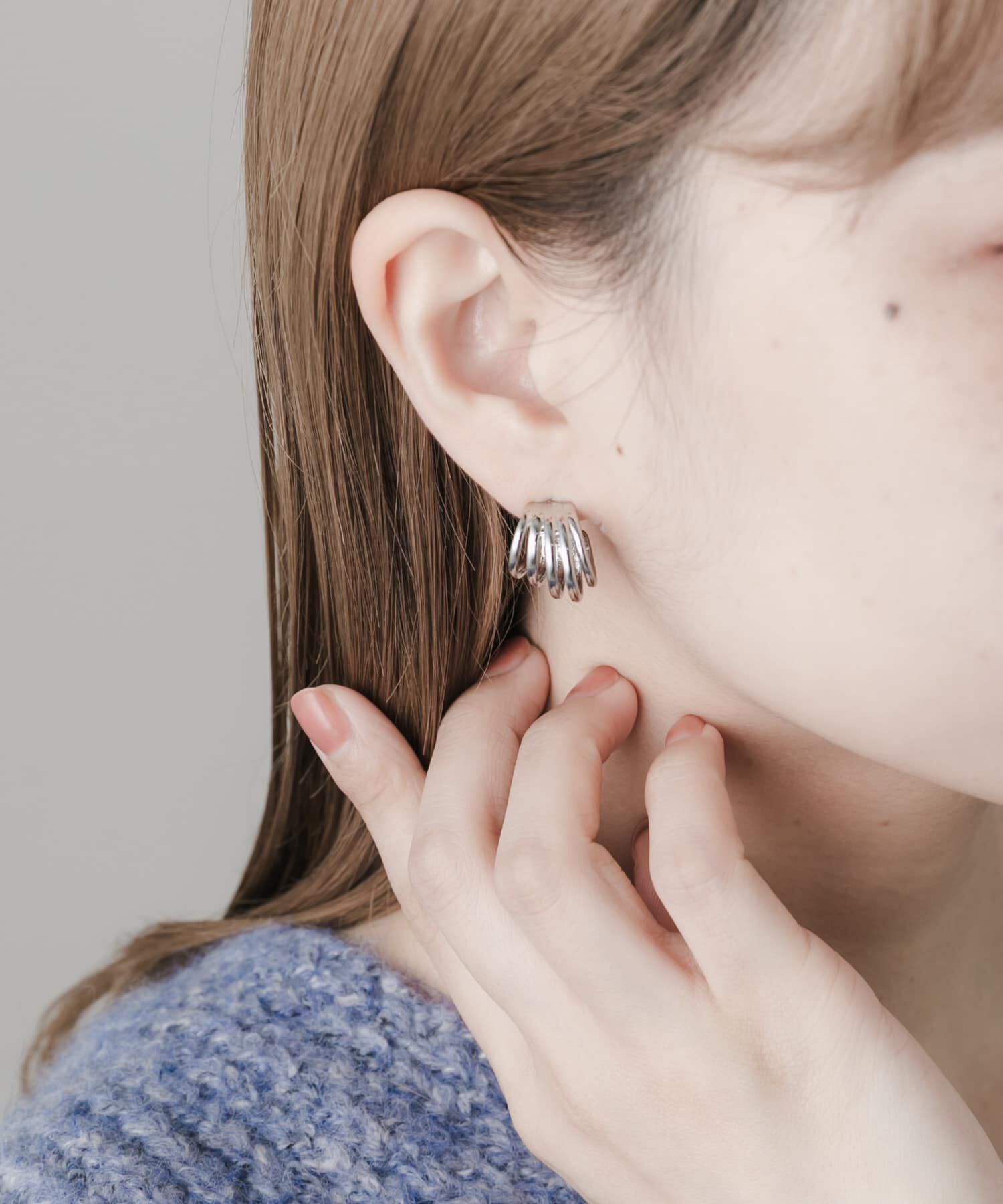 SMELLY「ステンレスメタルラインピアス」|ピアス|