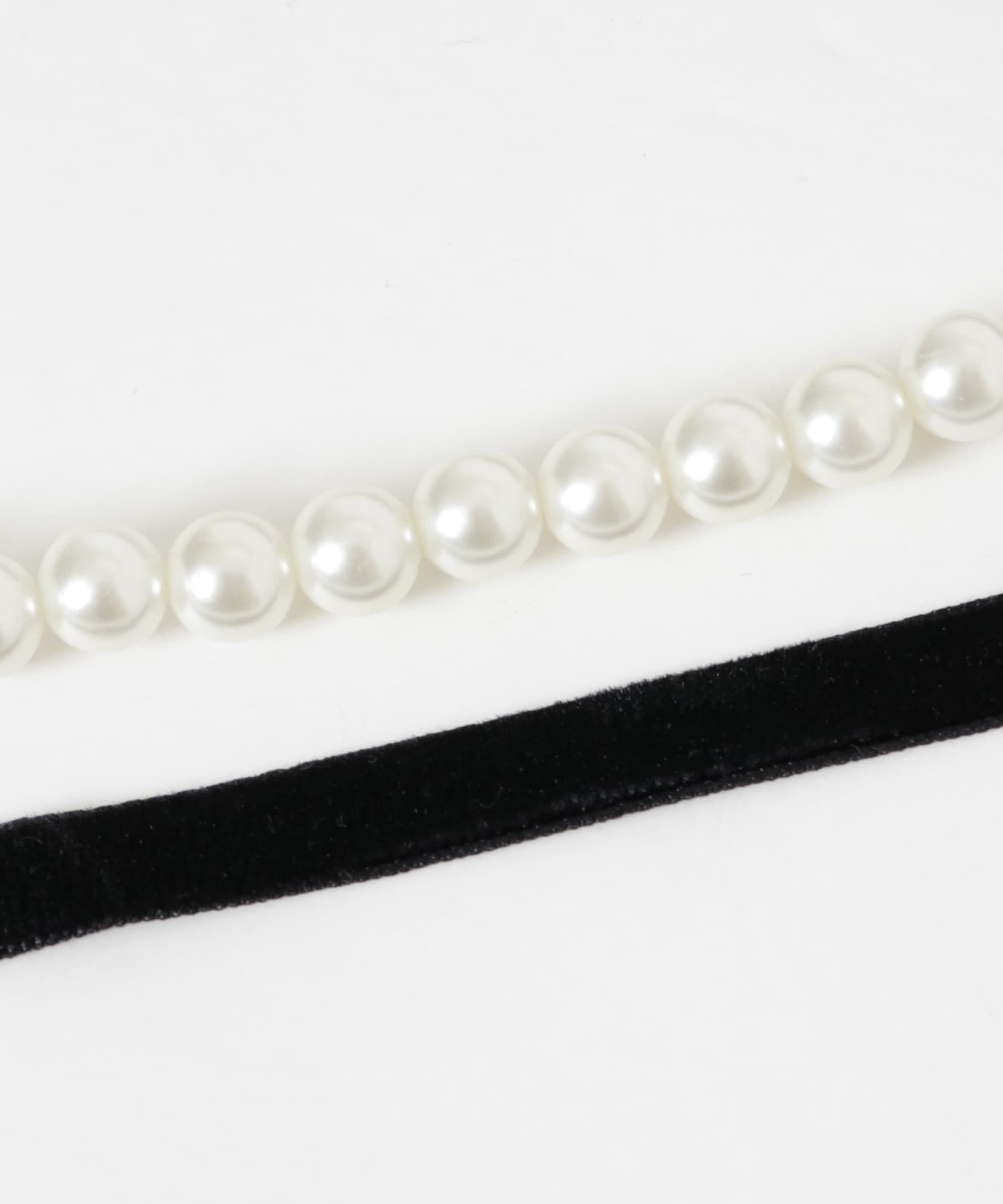 SMELLY「ベロアリボンパールネックレス」|ネックレス|