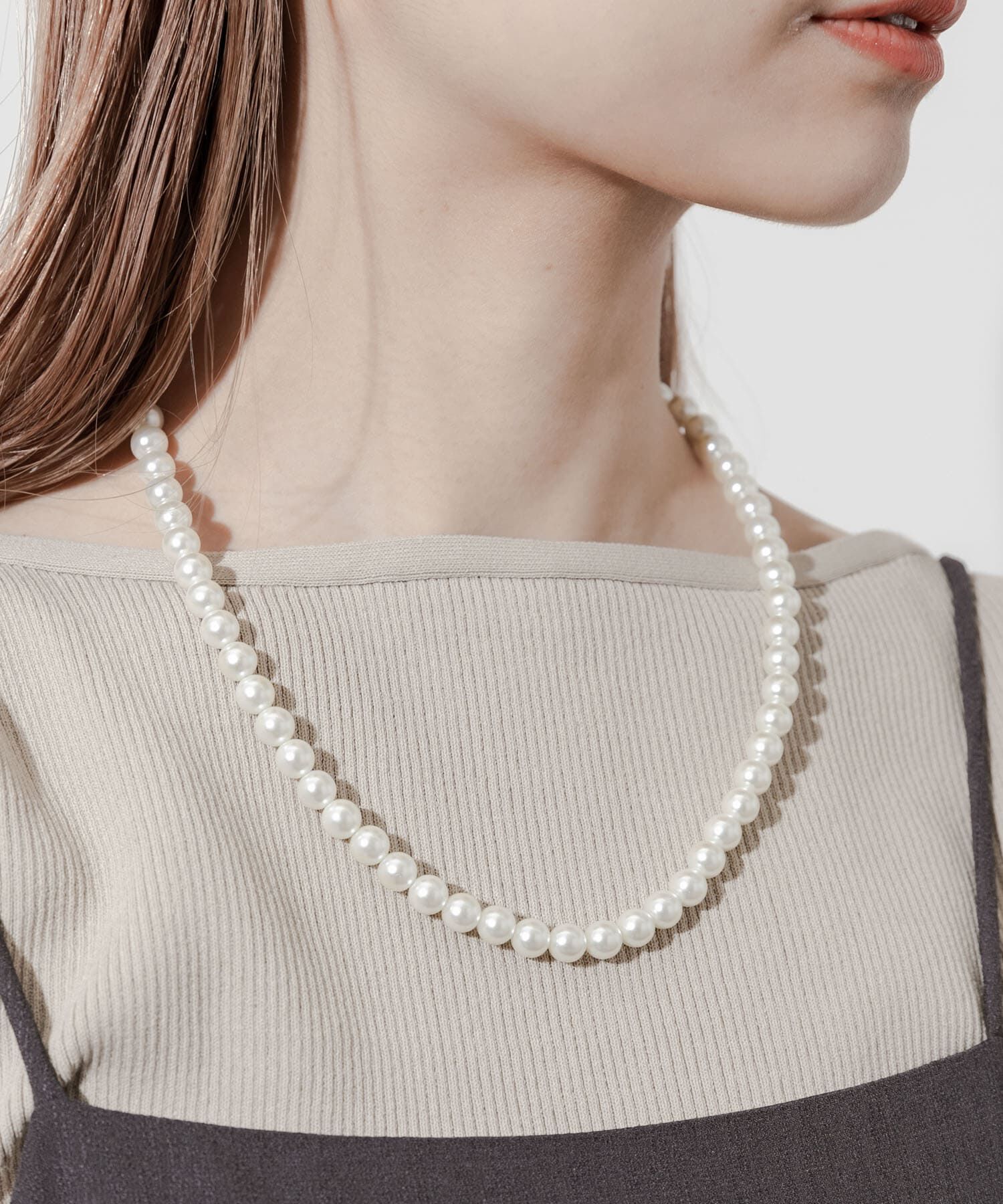 SMELLY「ベロアリボンパールネックレス」|ネックレス|