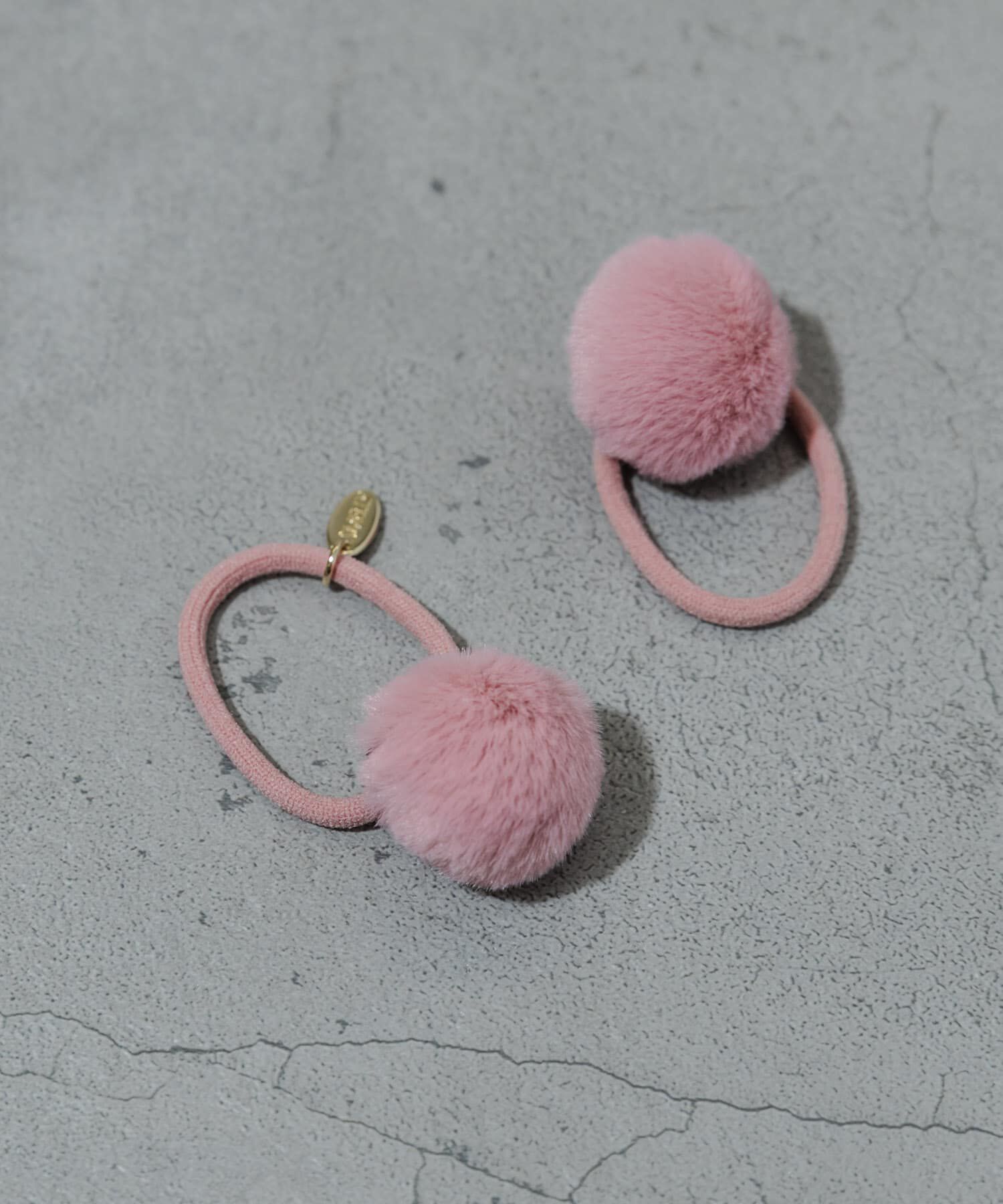 SMELLY「ミニファー2セットヘアゴム」|ヘアゴム・シュシュ|ピンク