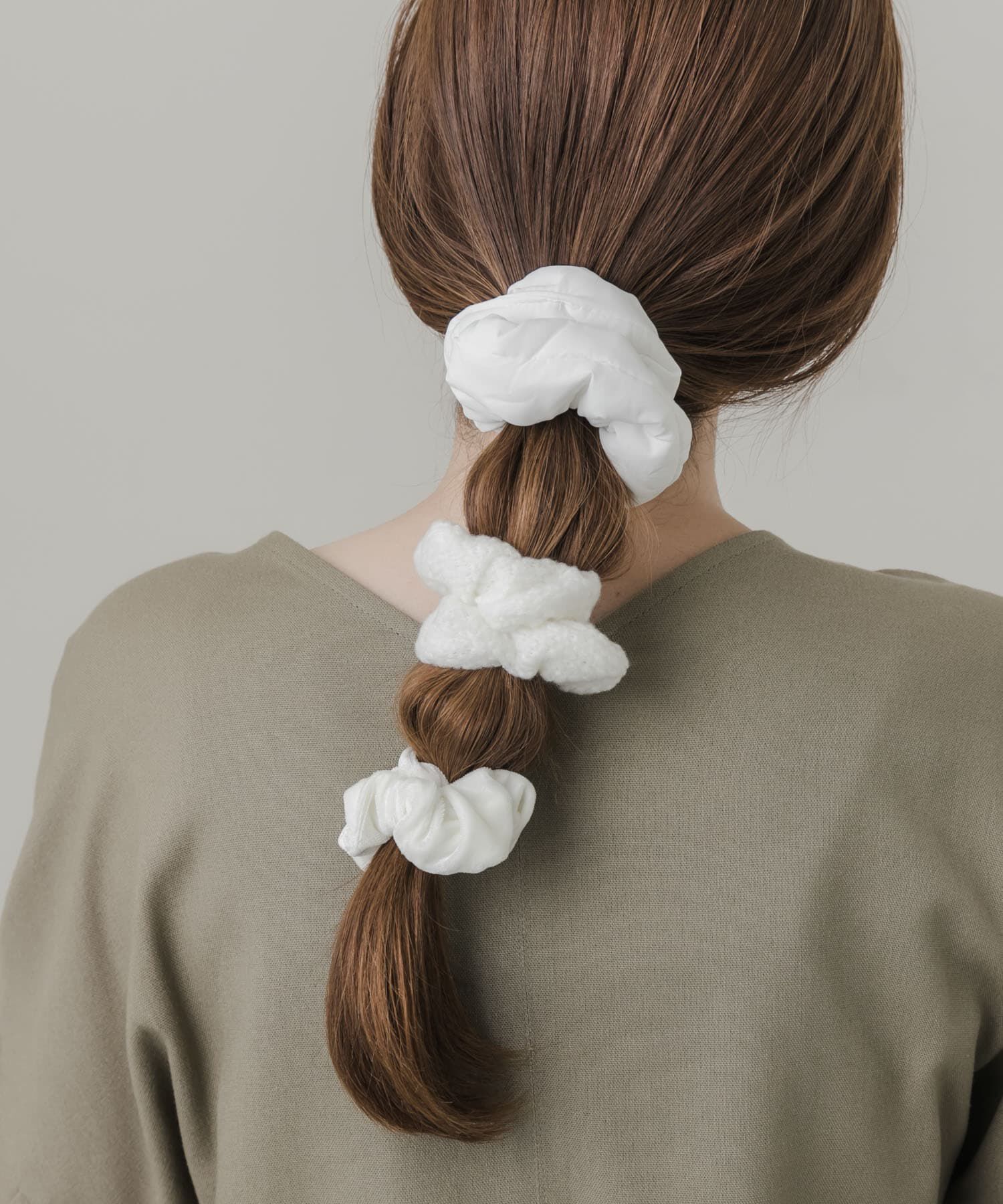 SMELLY「3セットシュシュ」|ヘアゴム・シュシュ|ホワイト