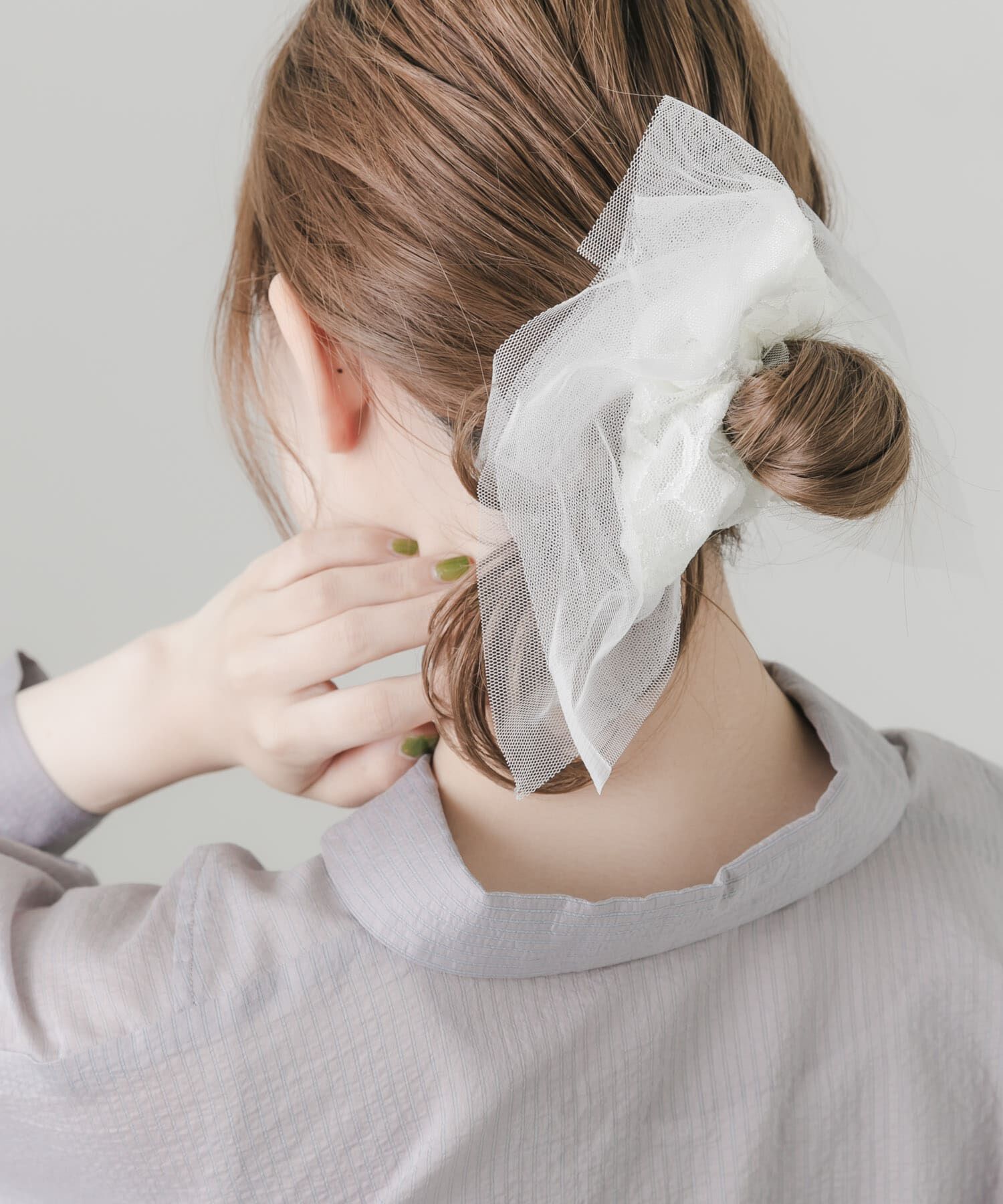 SMELLY「チュールレーススクエアシュシュ」|ヘアゴム・シュシュ|