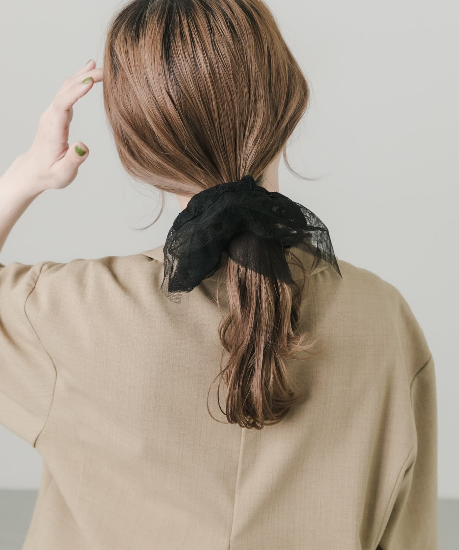 SMELLY「チュールレーススクエアシュシュ」|ヘアゴム・シュシュ|