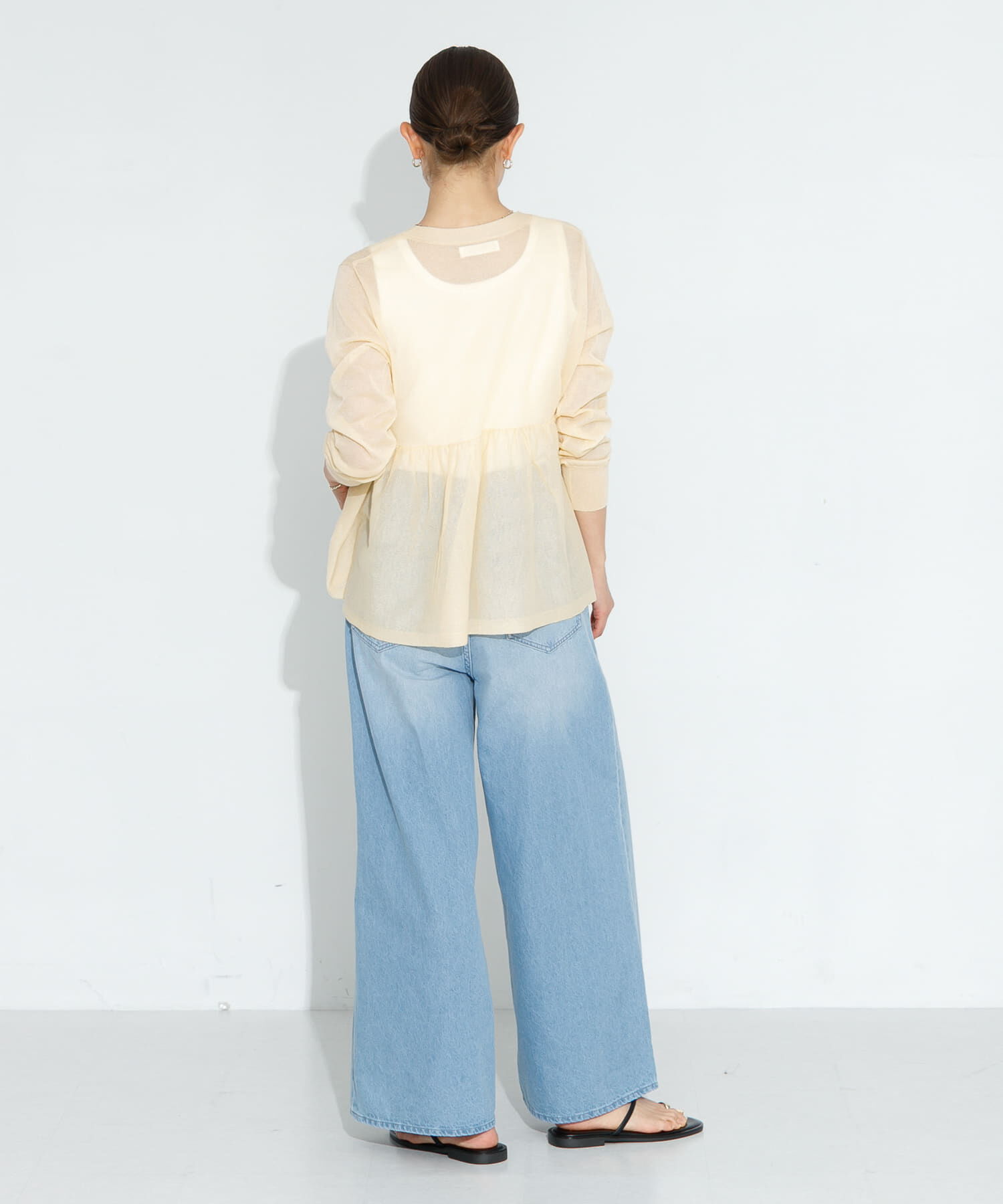 Sonny Label 「シアーペプラムニットカーディガン」|カーディガン|