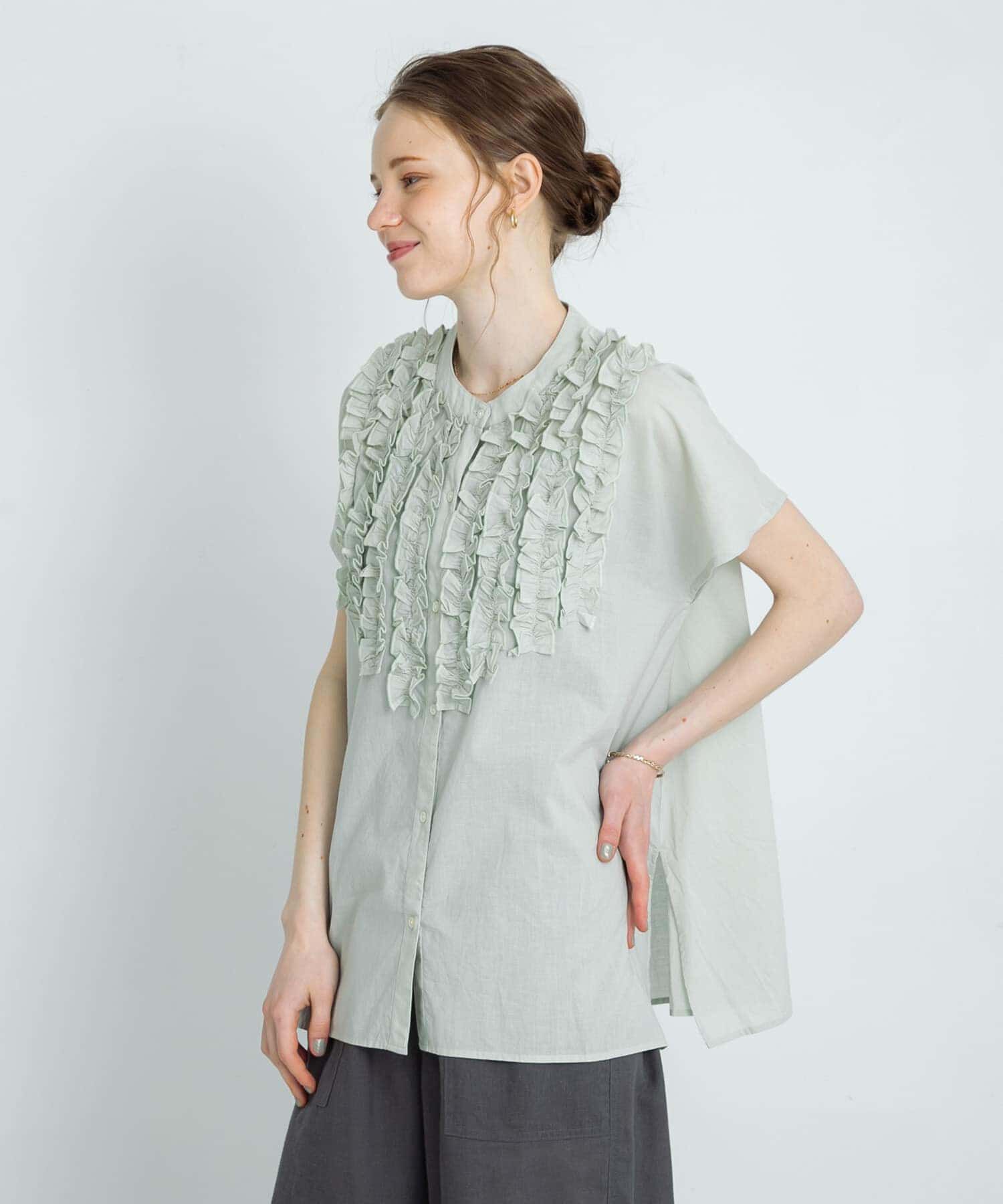 Sonny Label 「エアリーコットンフリルフレンチシャツブラウス」|シャツ・ブラウス|