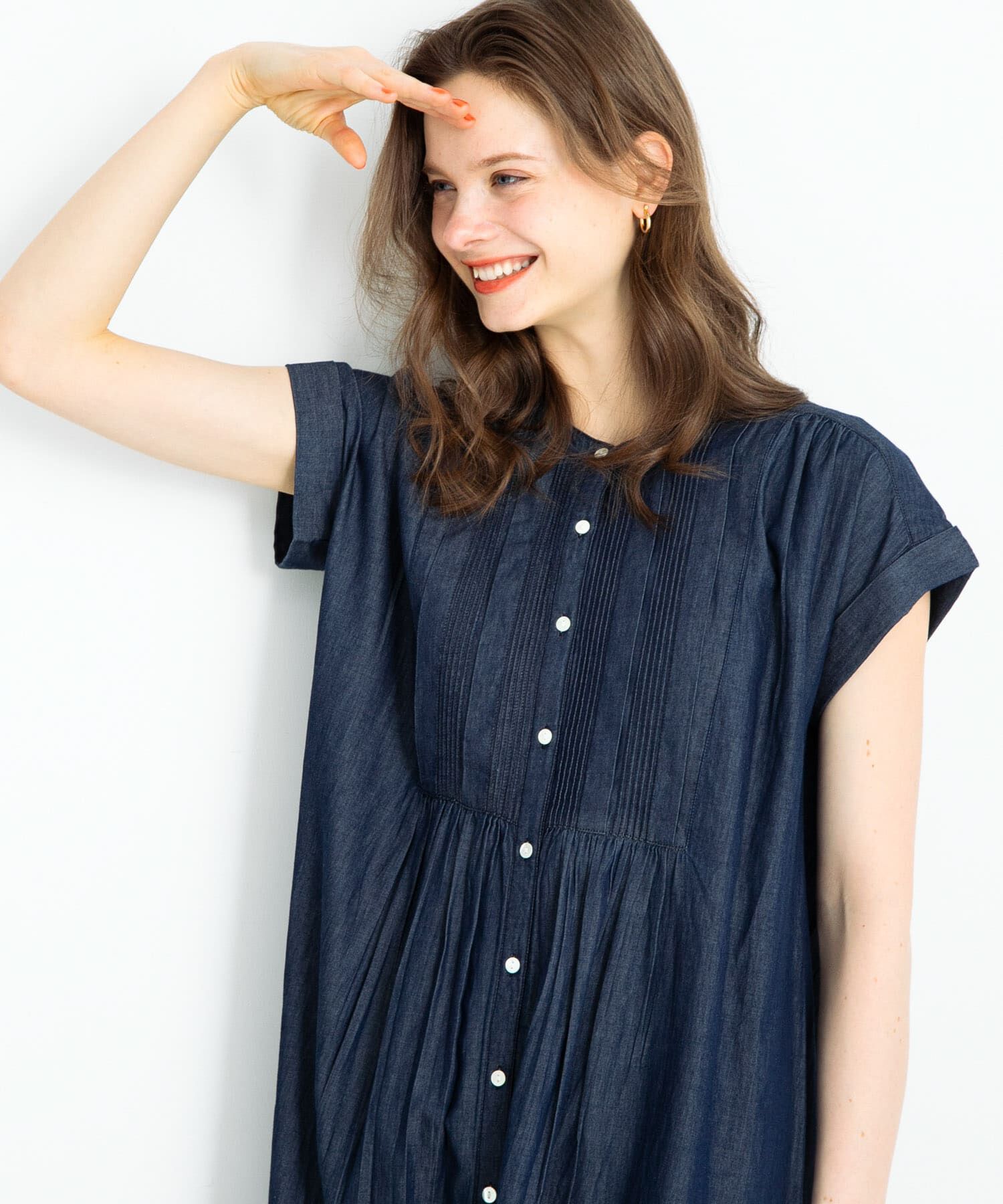 Sonny Label 「デニムピンタックヨークフレンチワンピース」|ワンピース|