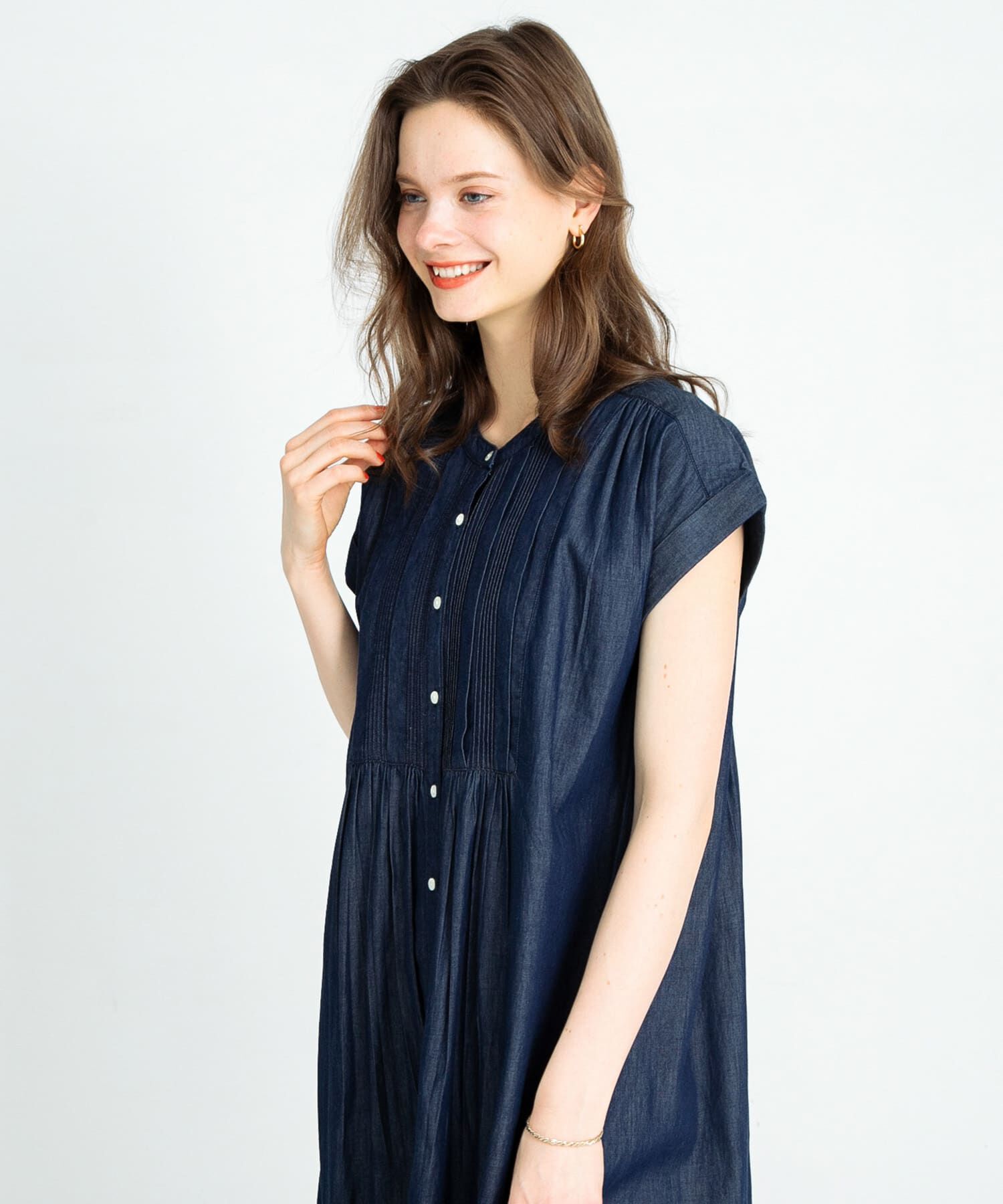 Sonny Label 「デニムピンタックヨークフレンチワンピース」|ワンピース|