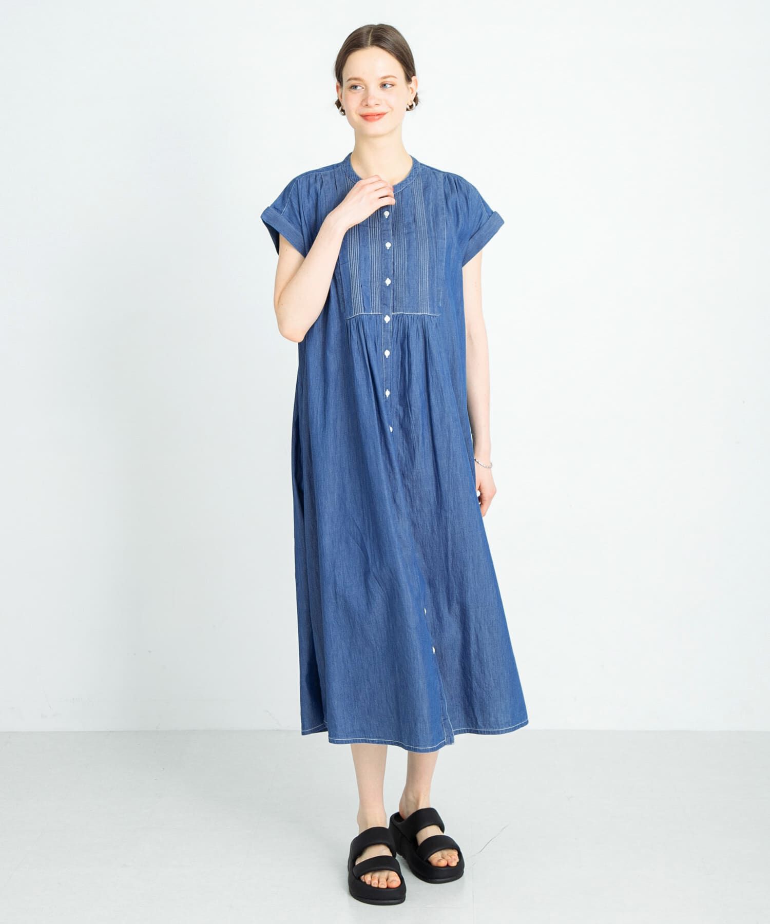 Sonny Label 「デニムピンタックヨークフレンチワンピース」|ワンピース|