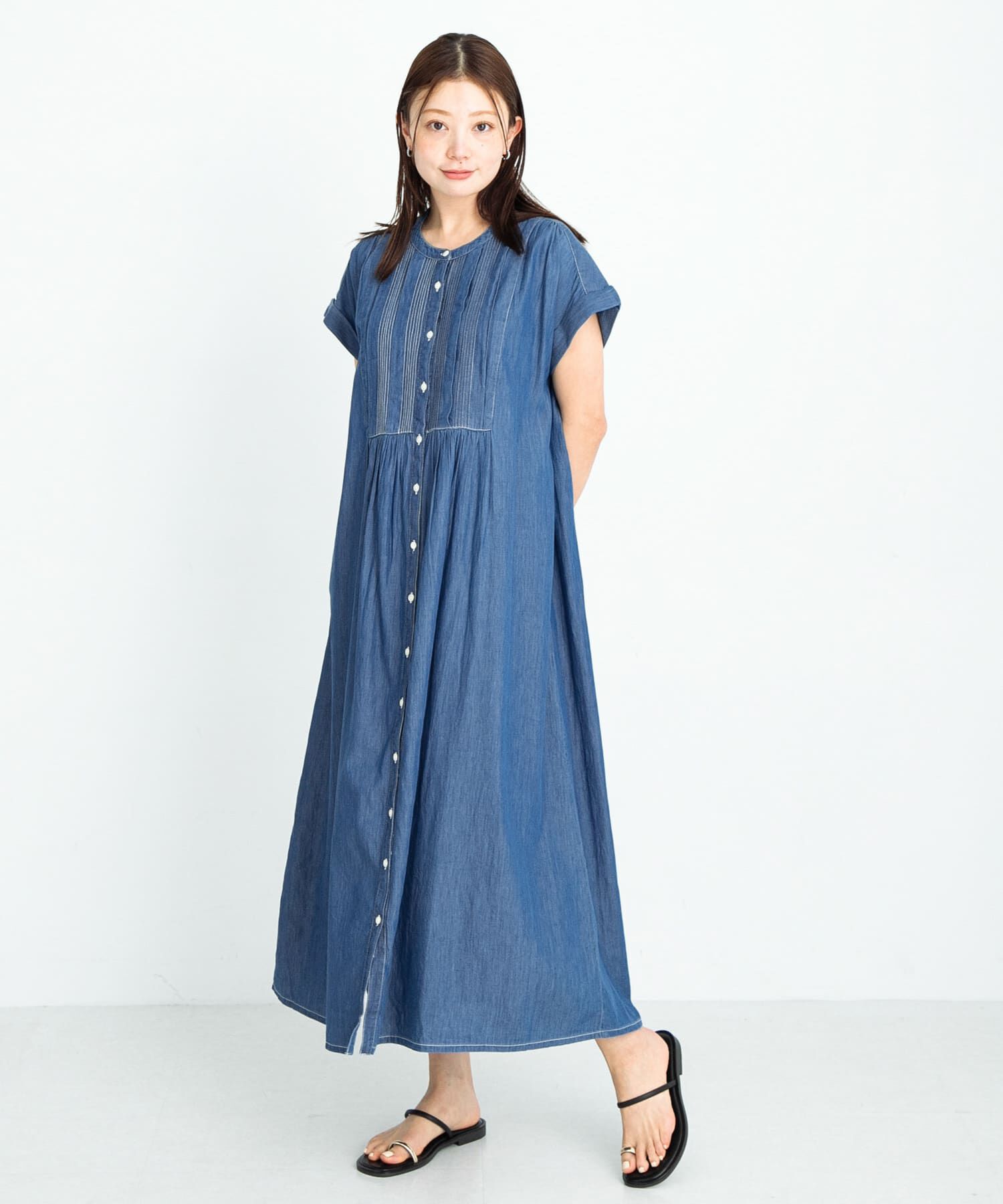 Sonny Label 「デニムピンタックヨークフレンチワンピース」|ワンピース|