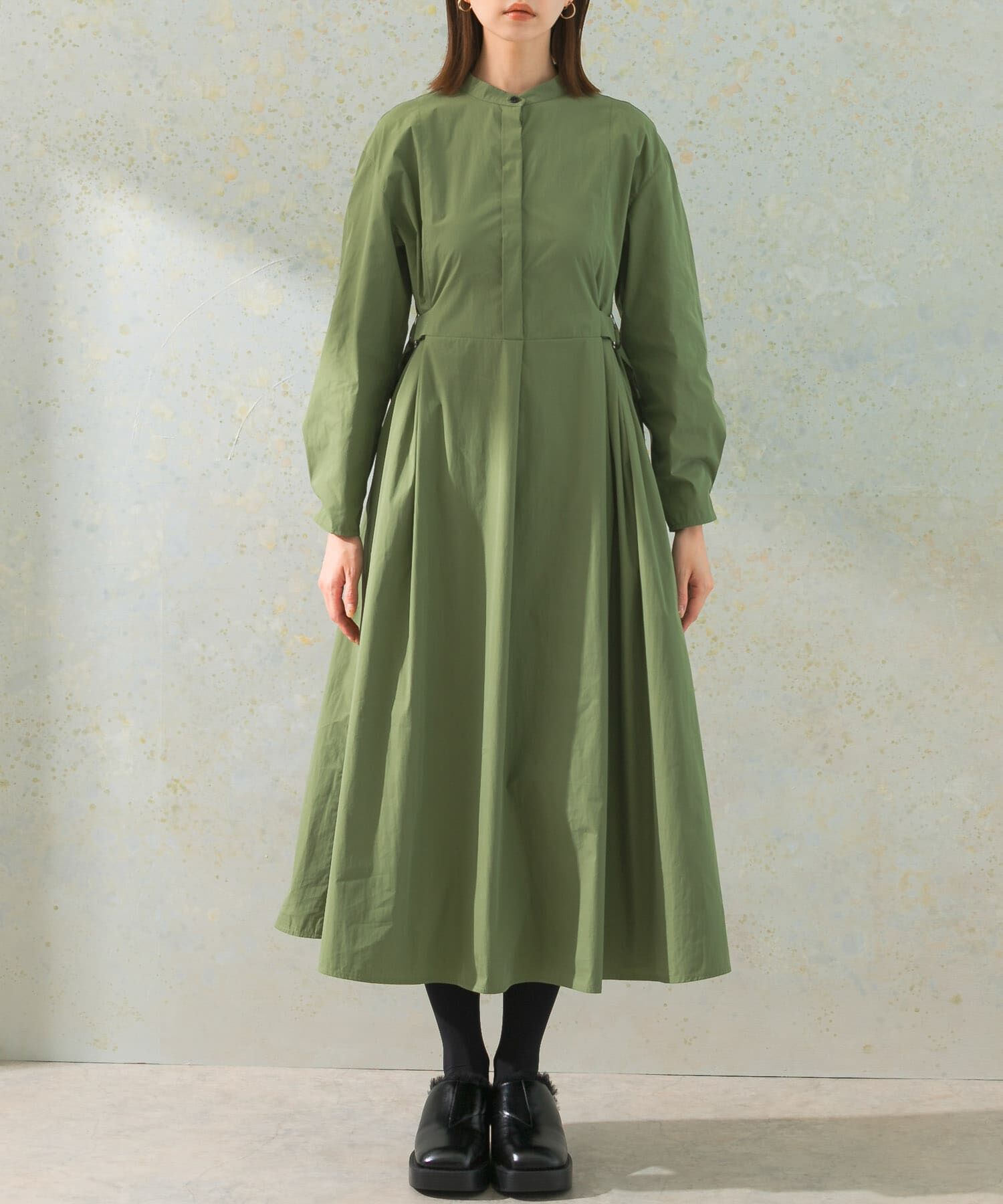 URBAN RESEARCH ROSSO「ハイネックサイドベルトシャツワンピース」|ワンピース|