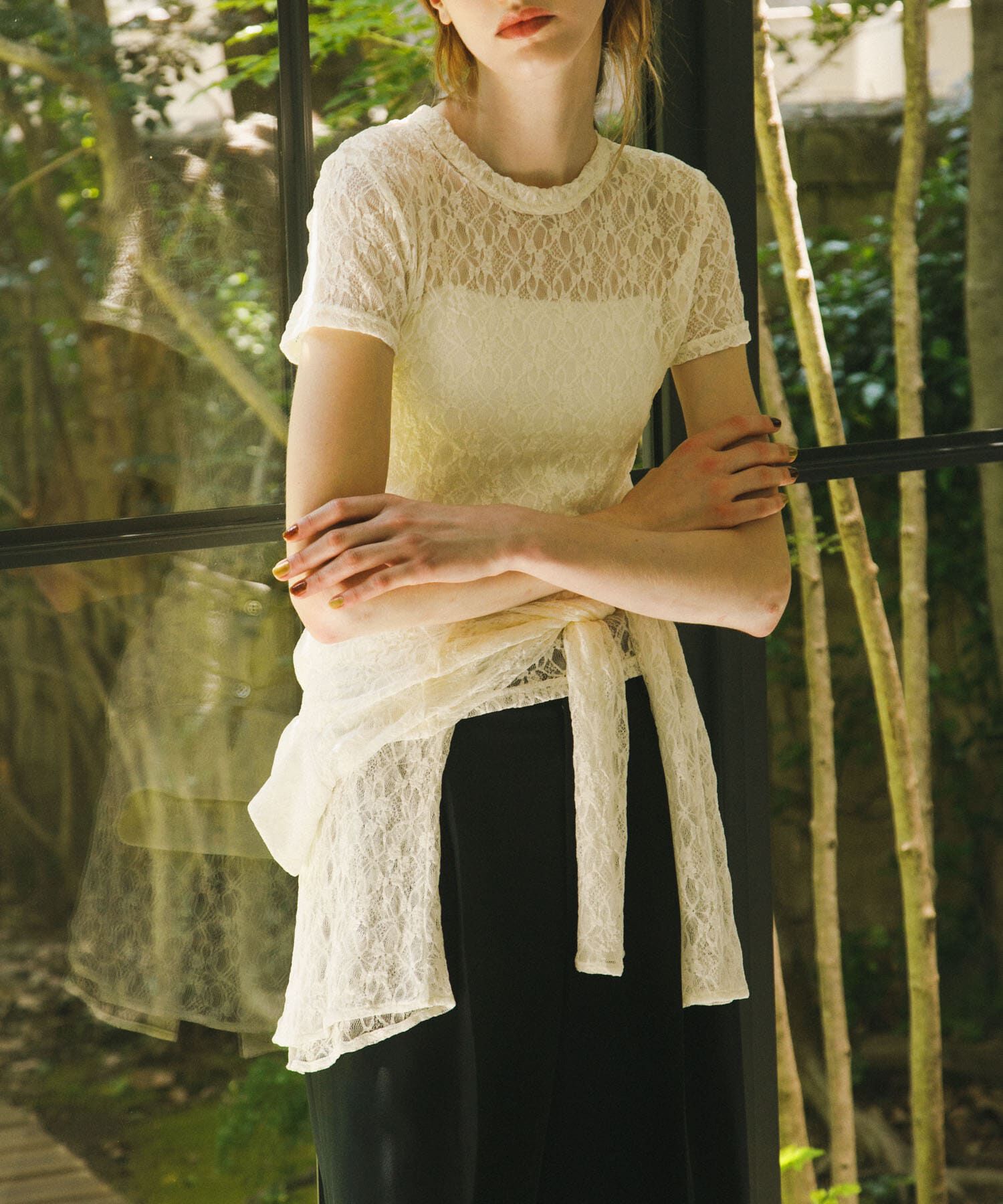 URBAN RESEARCH「ストレッチレースTシャツ」|Tシャツ・カットソー|
