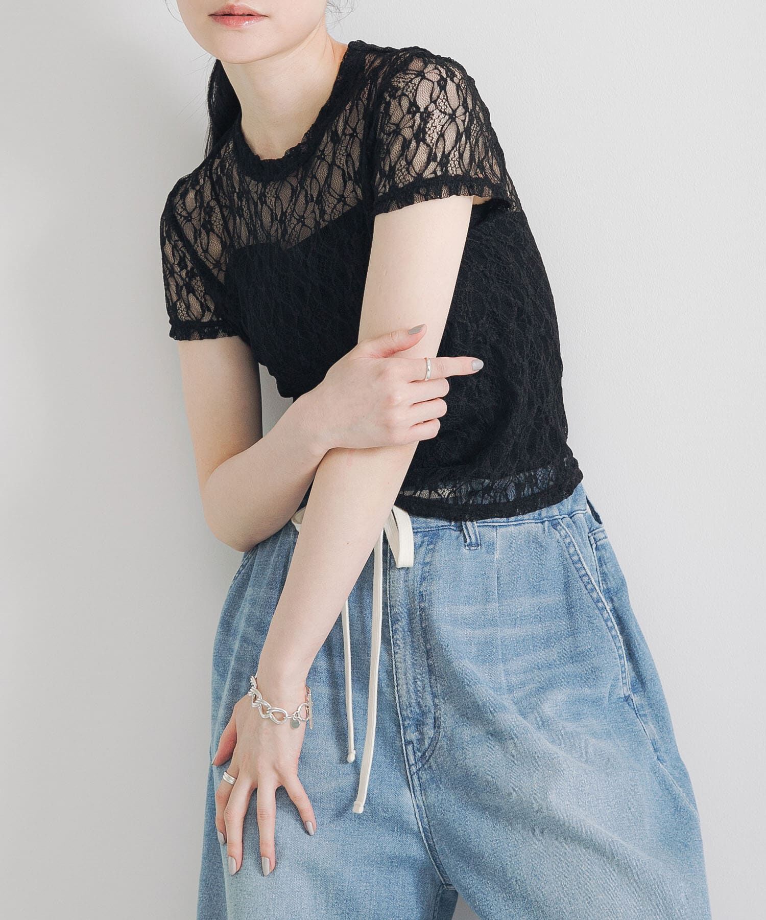 URBAN RESEARCH「ストレッチレースTシャツ」|Tシャツ・カットソー|