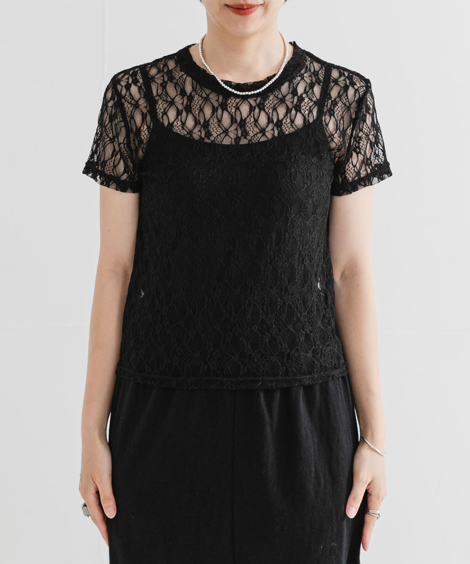 URBAN RESEARCH「ストレッチレースTシャツ」|Tシャツ・カットソー|