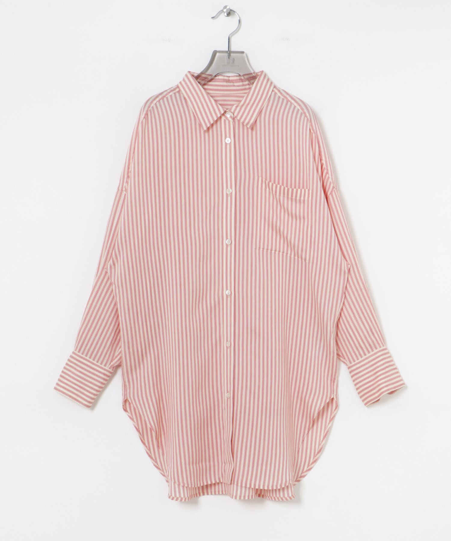 URBAN RESEARCH「new basic　レーヨンシルクストライプオーバーシャツ」|シャツ・ブラウス|