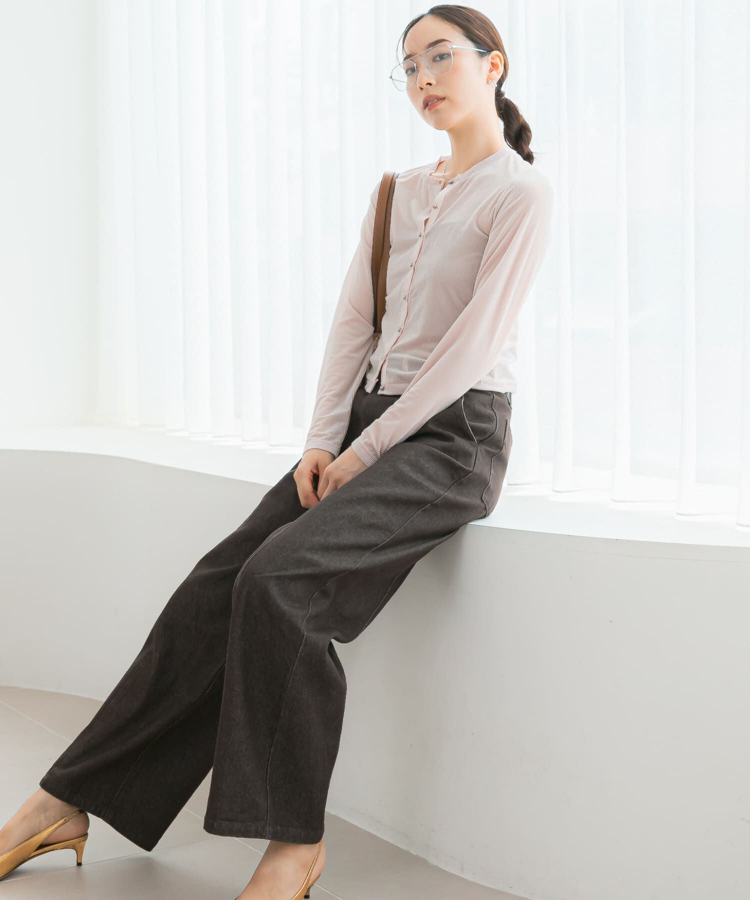 URBAN RESEARCH ROSSO「F by ROSSO　シアーリブベロアコンパクトカーディガン」|カーディガン|