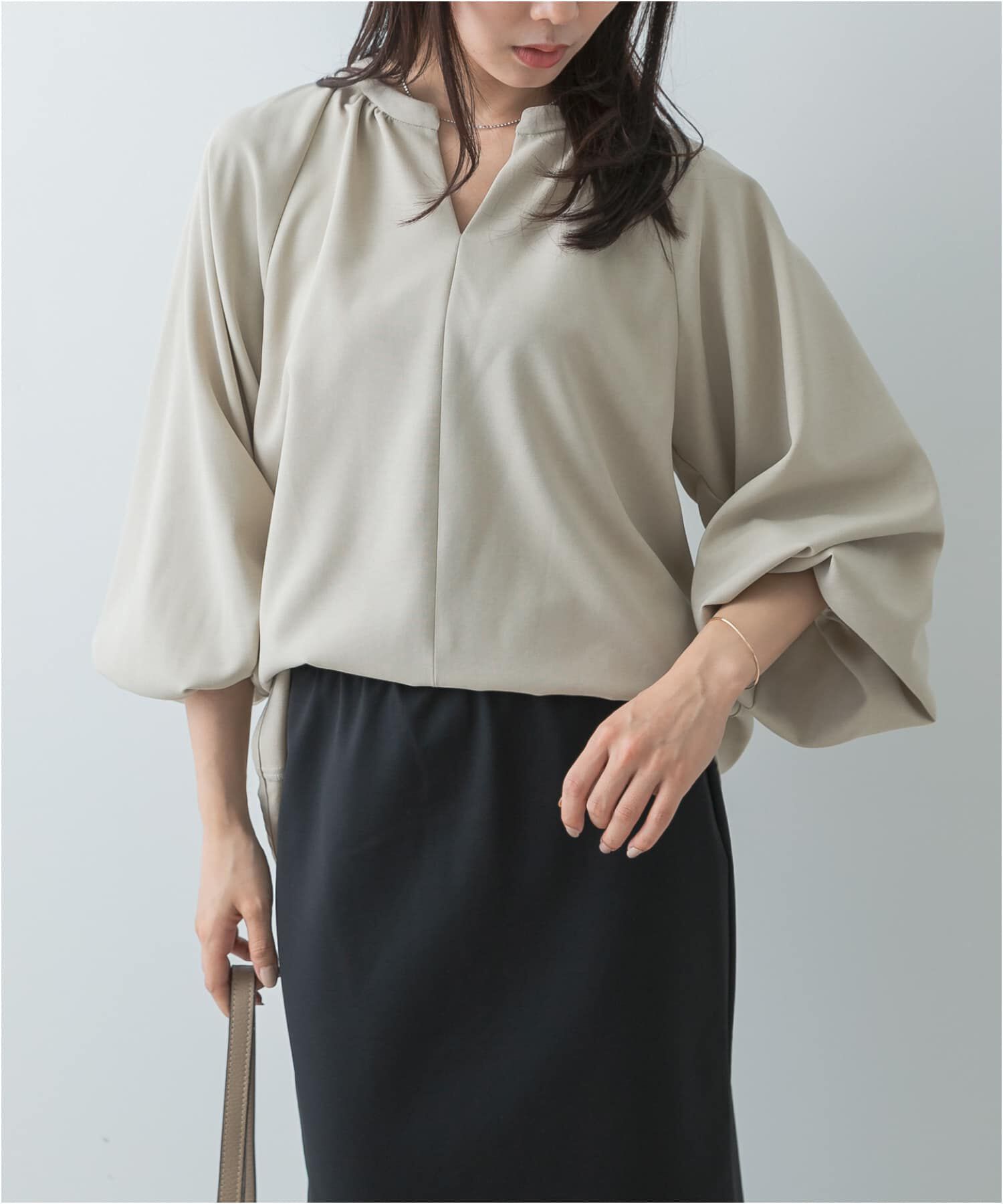 URBAN RESEARCH ROSSO「F by ROSSO　イージーケアバルーンスリーブブラウス」|シャツ・ブラウス|