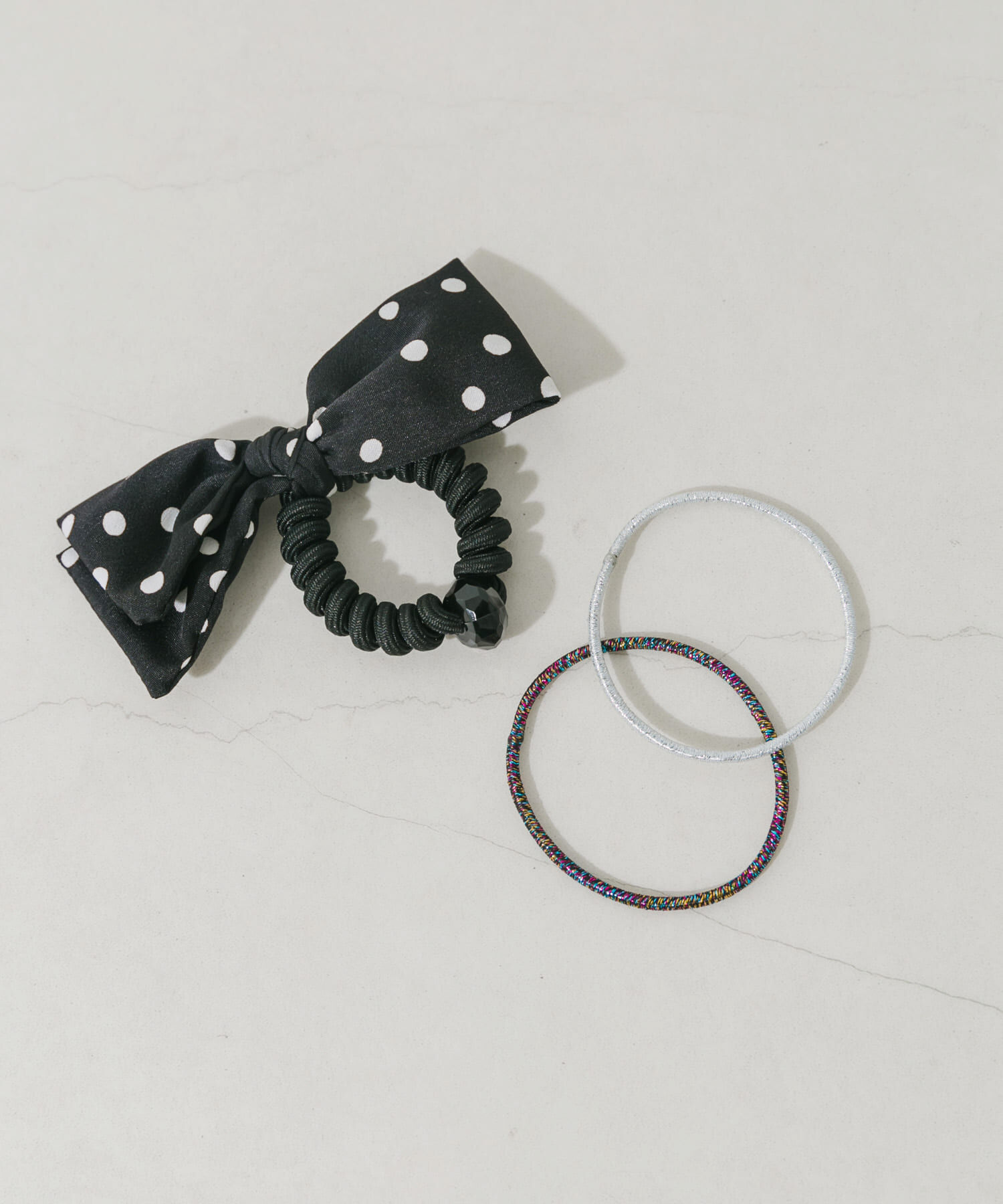 SMELLY「ドットリボン3セットヘアゴム」|ヘアゴム・シュシュ|