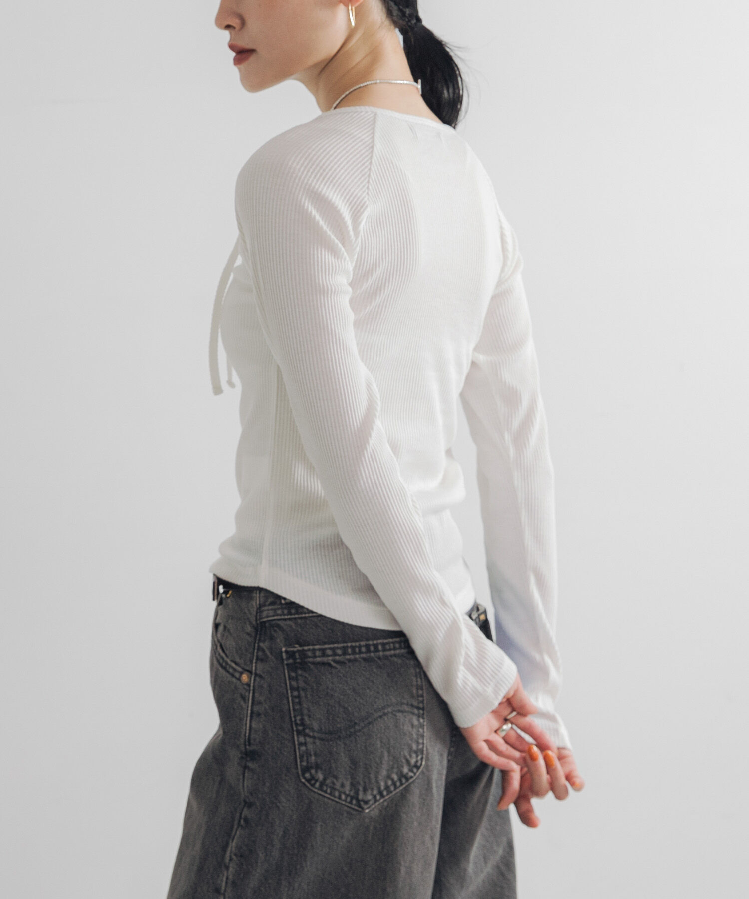 URBAN RESEARCH「カットアウトリブトップス」|Tシャツ・カットソー|