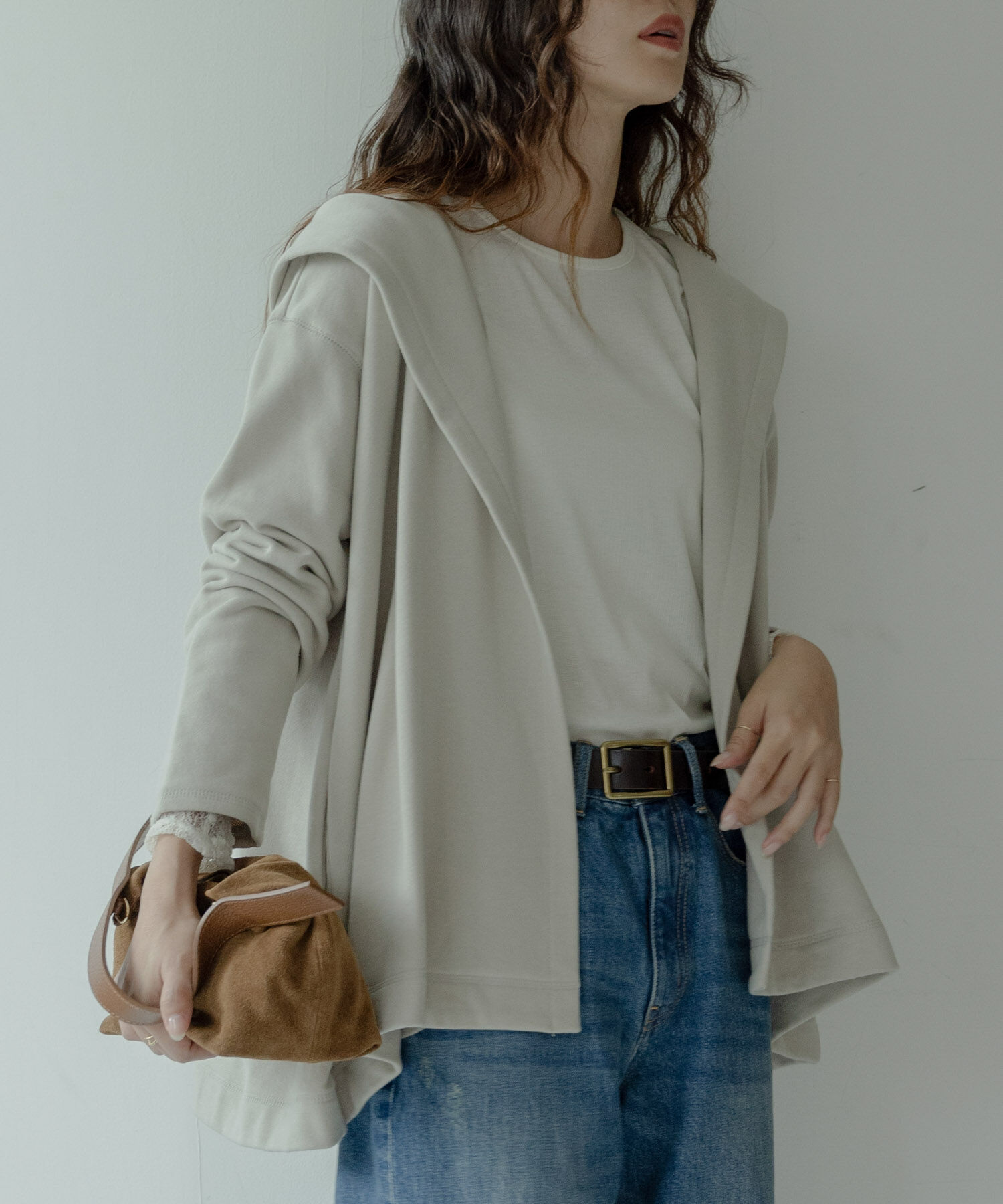 Sonny Label 「裏毛フーディーカーディガン」|カーディガン|ベージュ系その他