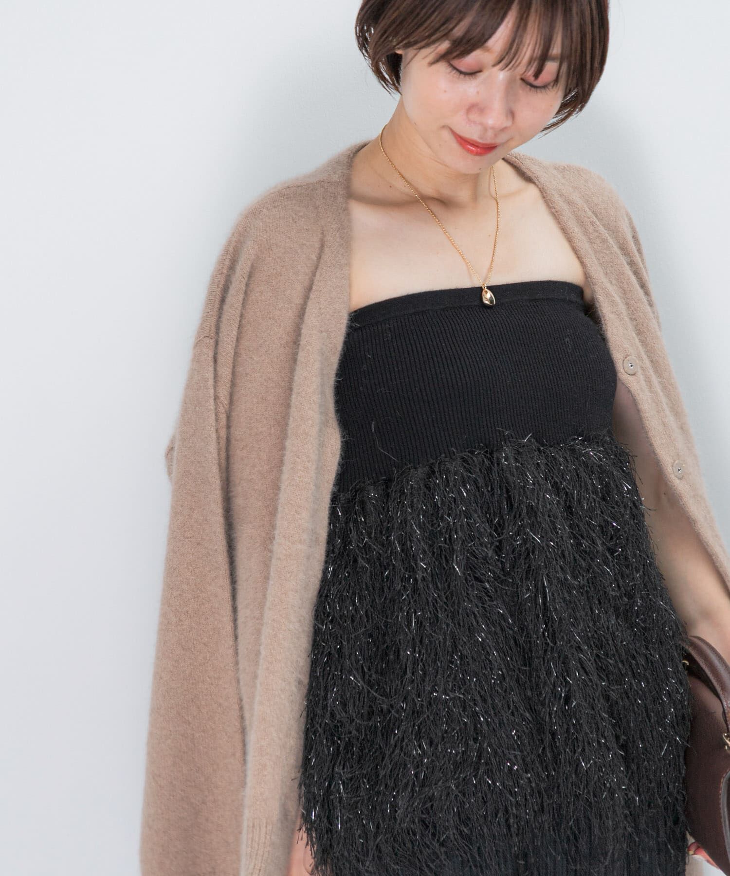 URBAN RESEARCH ROSSO「フェザーフリンジニットビスチェ」|ニット・セーター|