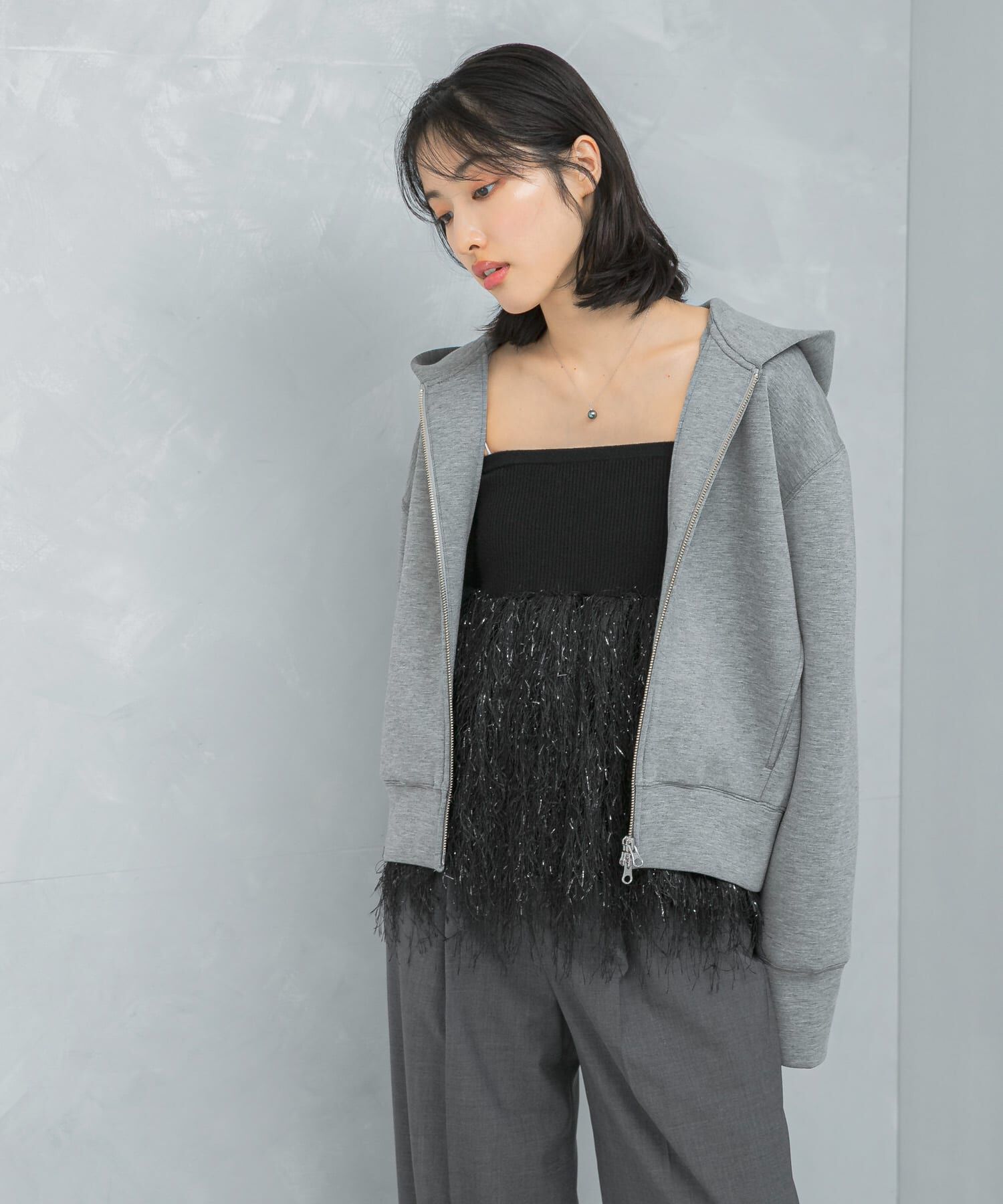 URBAN RESEARCH ROSSO「フェザーフリンジニットビスチェ」|ニット・セーター|