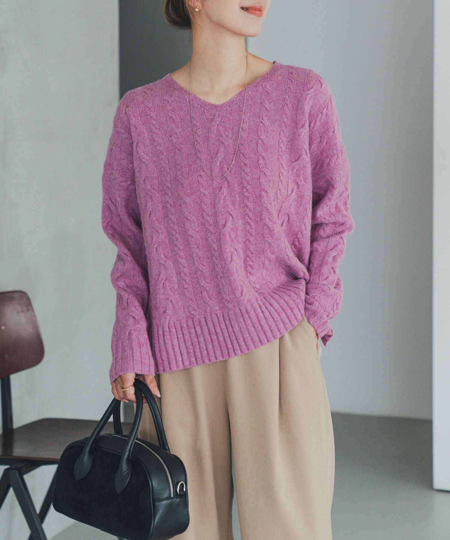 URBAN RESEARCH DOORS「ハミルトンウールアラン柄プルオ-バー」|ニット・セーター|