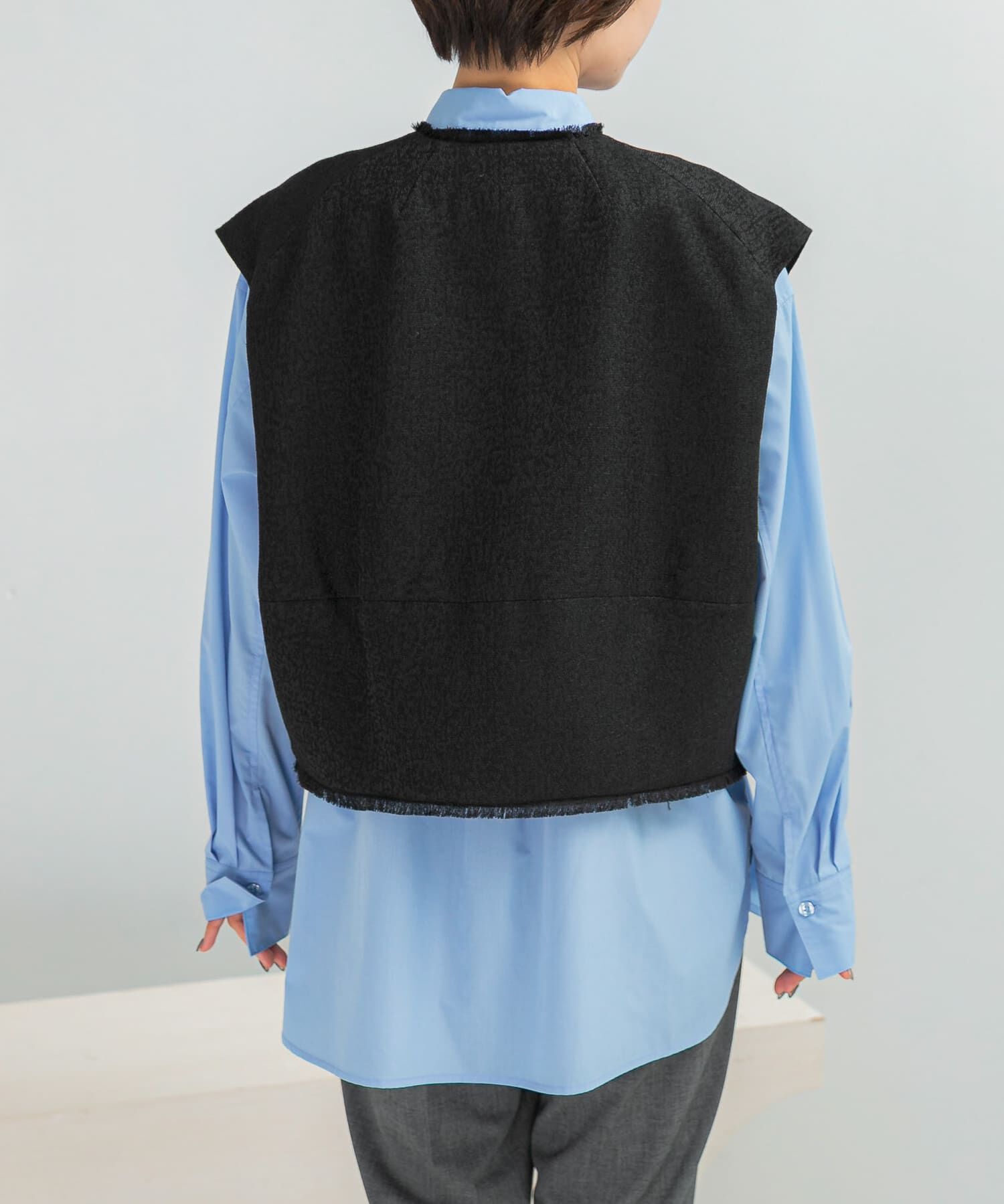 URBAN RESEARCH ROSSO「CHIGNON　ツイードショートベスト」|ベスト・ジレ|