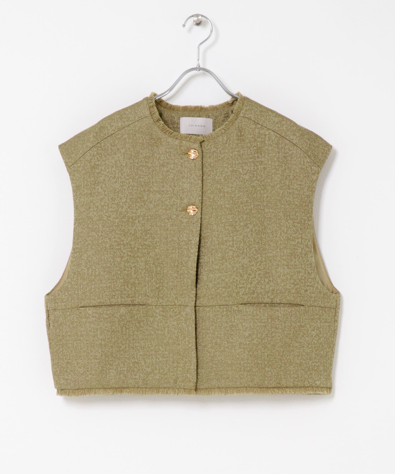 URBAN RESEARCH ROSSO「CHIGNON　ツイードショートベスト」|ベスト・ジレ|