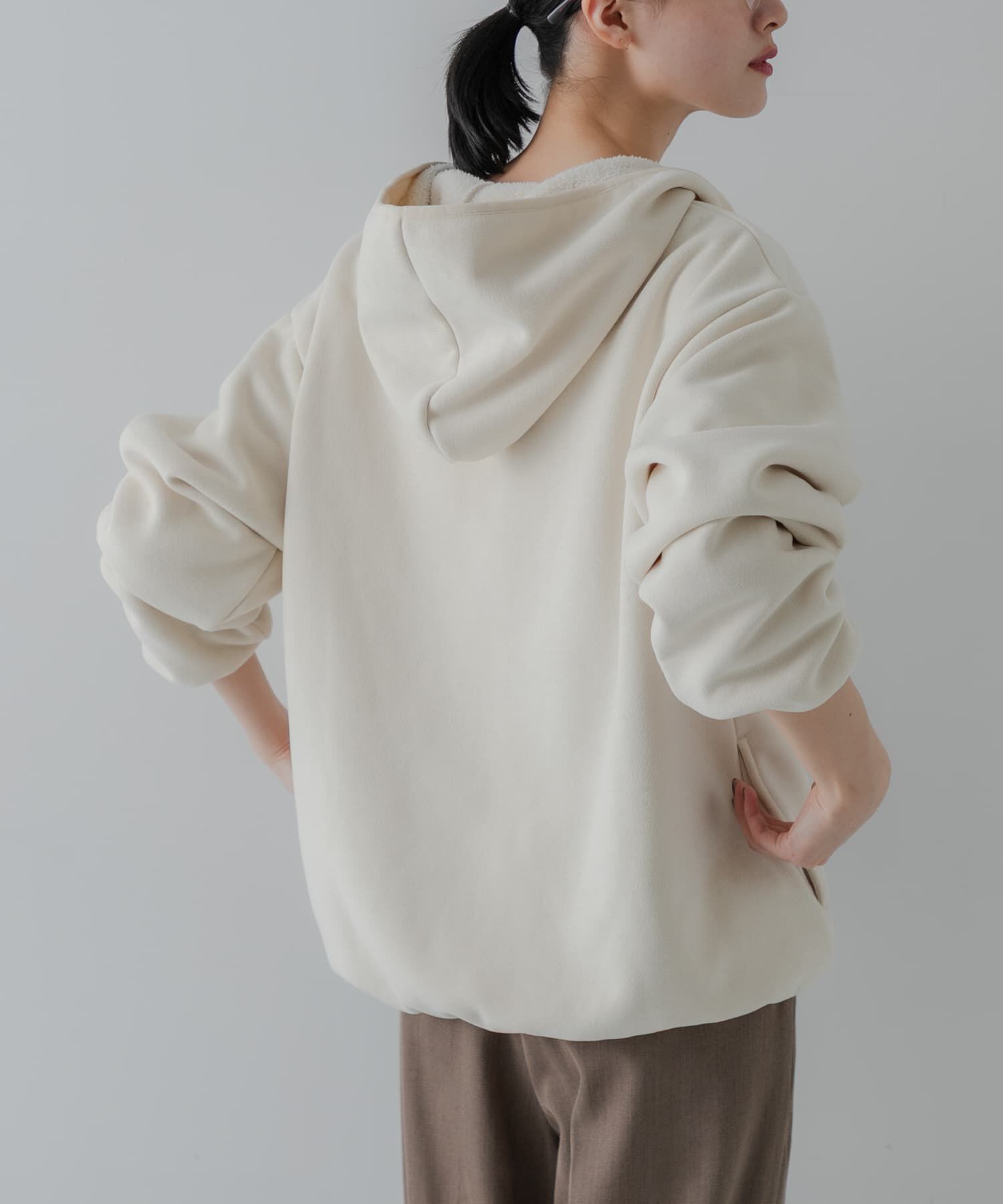 URBAN RESEARCH「『別注』THOUSAND MILE&times;URBAN RESEARCH　KNIT FREECE HF-ZIP HOODIE」|パーカー|