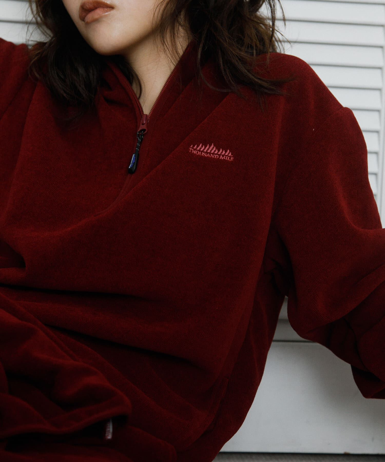 URBAN RESEARCH「『別注』THOUSAND MILE&times;URBAN RESEARCH　KNIT FREECE HF-ZIP HOODIE」|パーカー|