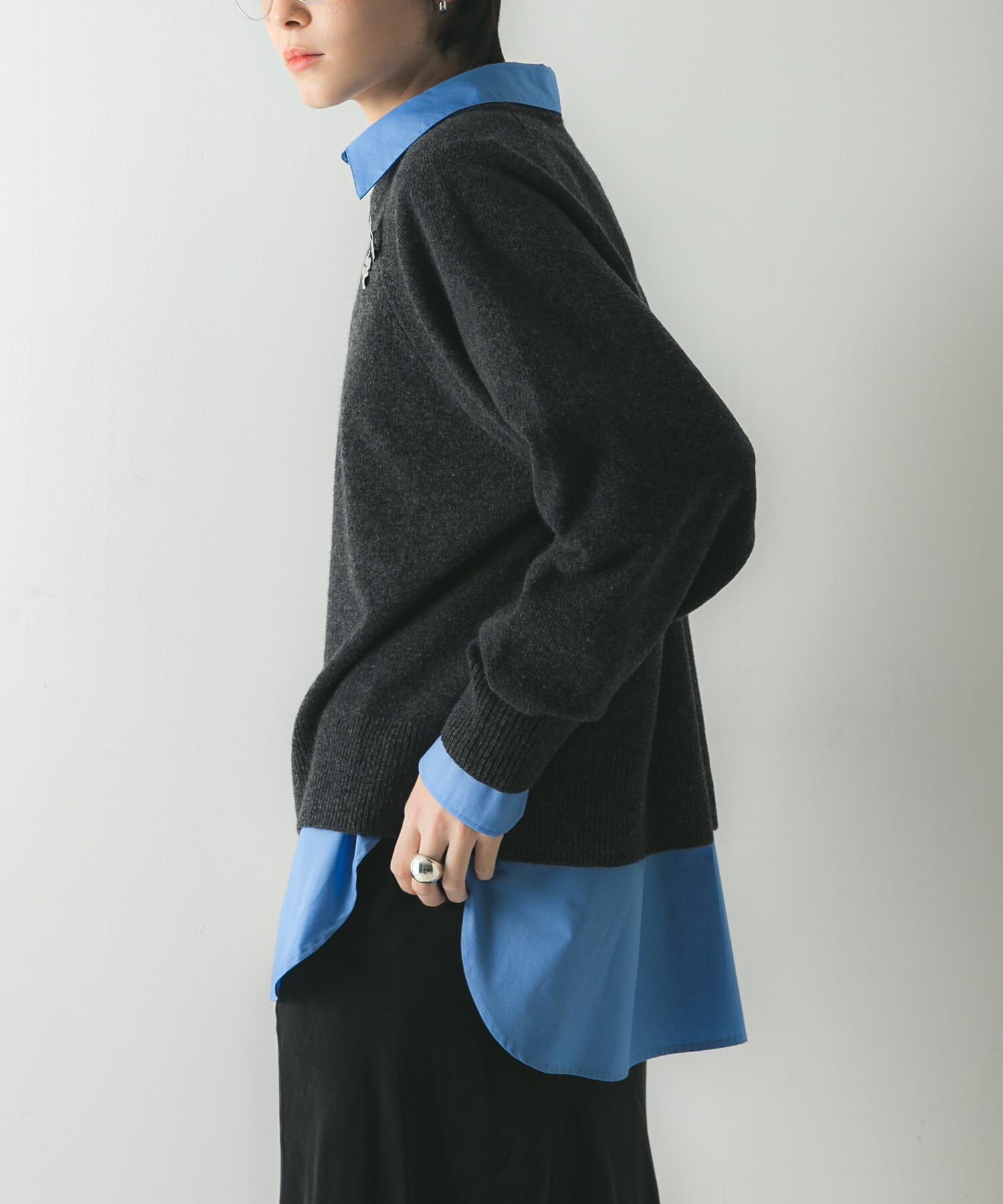 URBAN RESEARCH「カシミヤ強縮クルーネックニット」|ニット・セーター|