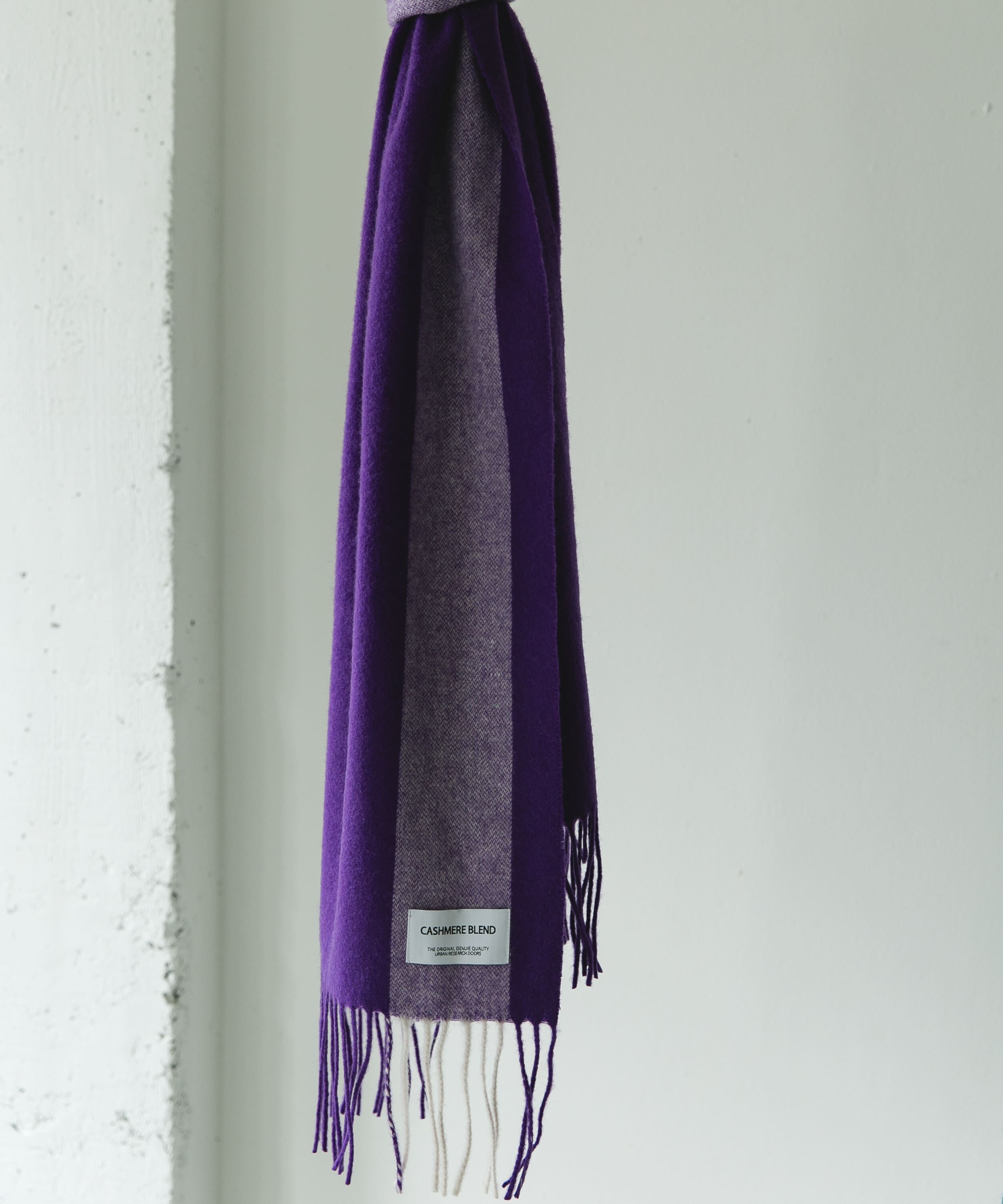 URBAN RESEARCH DOORS「カシミヤブレンドストライプマフラー」|マフラー|パープル