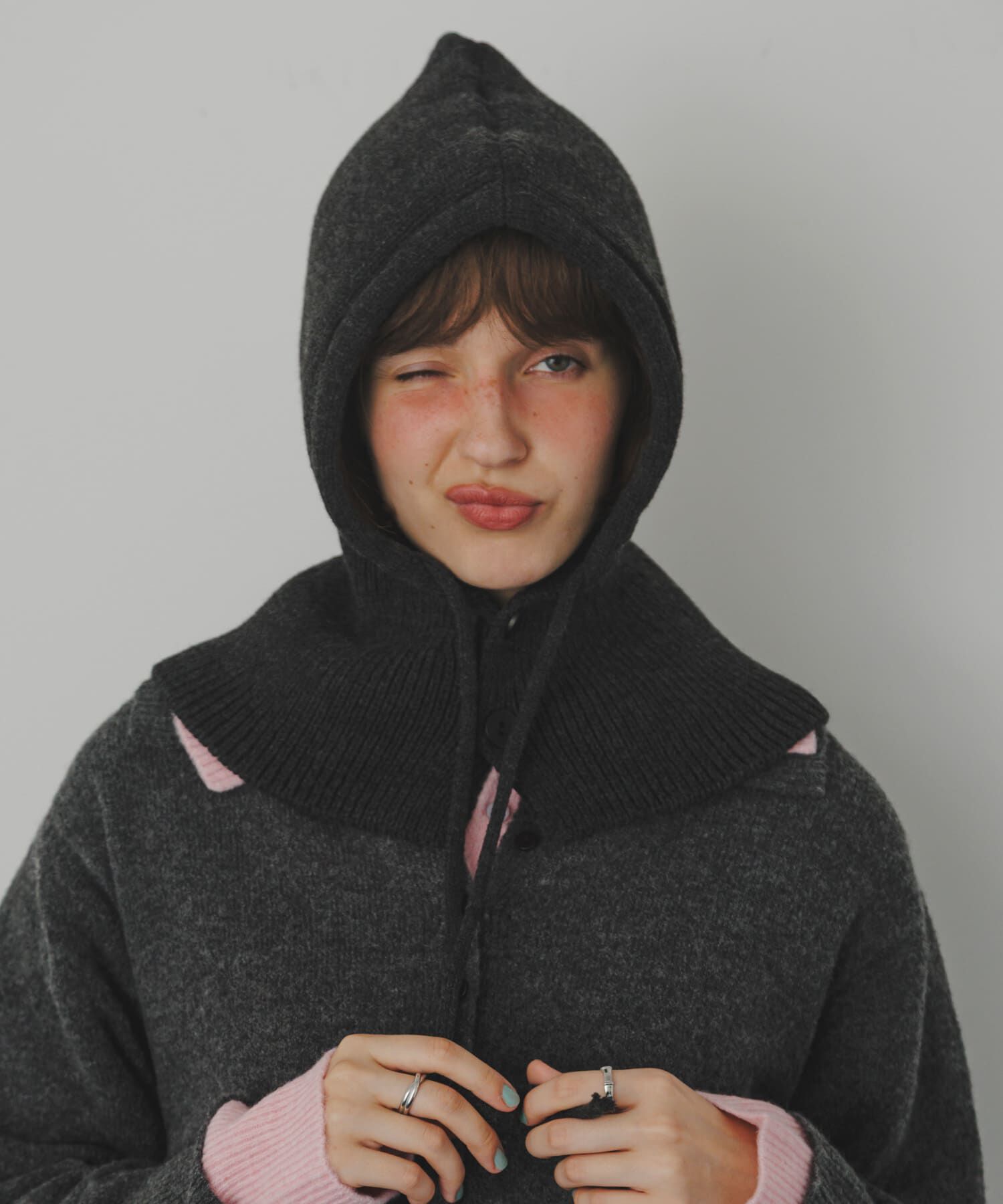 SMELLY「リブニットバラクラバ」|ニット帽|