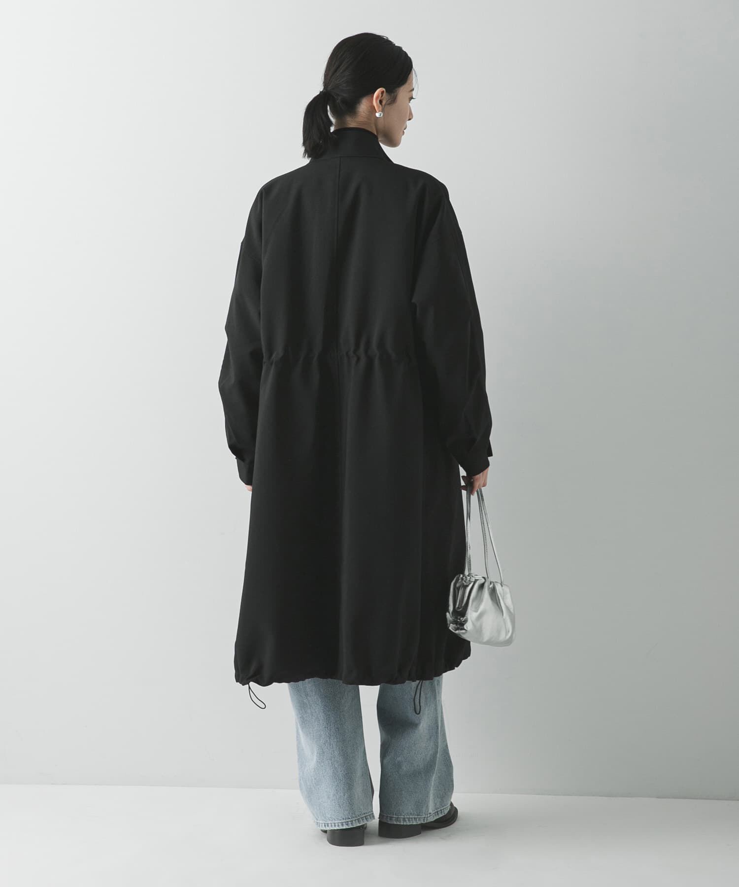 URBAN RESEARCH「『WEB限定』インナーダウン付スタンドカラーロングコート」|ノーカラーコート|