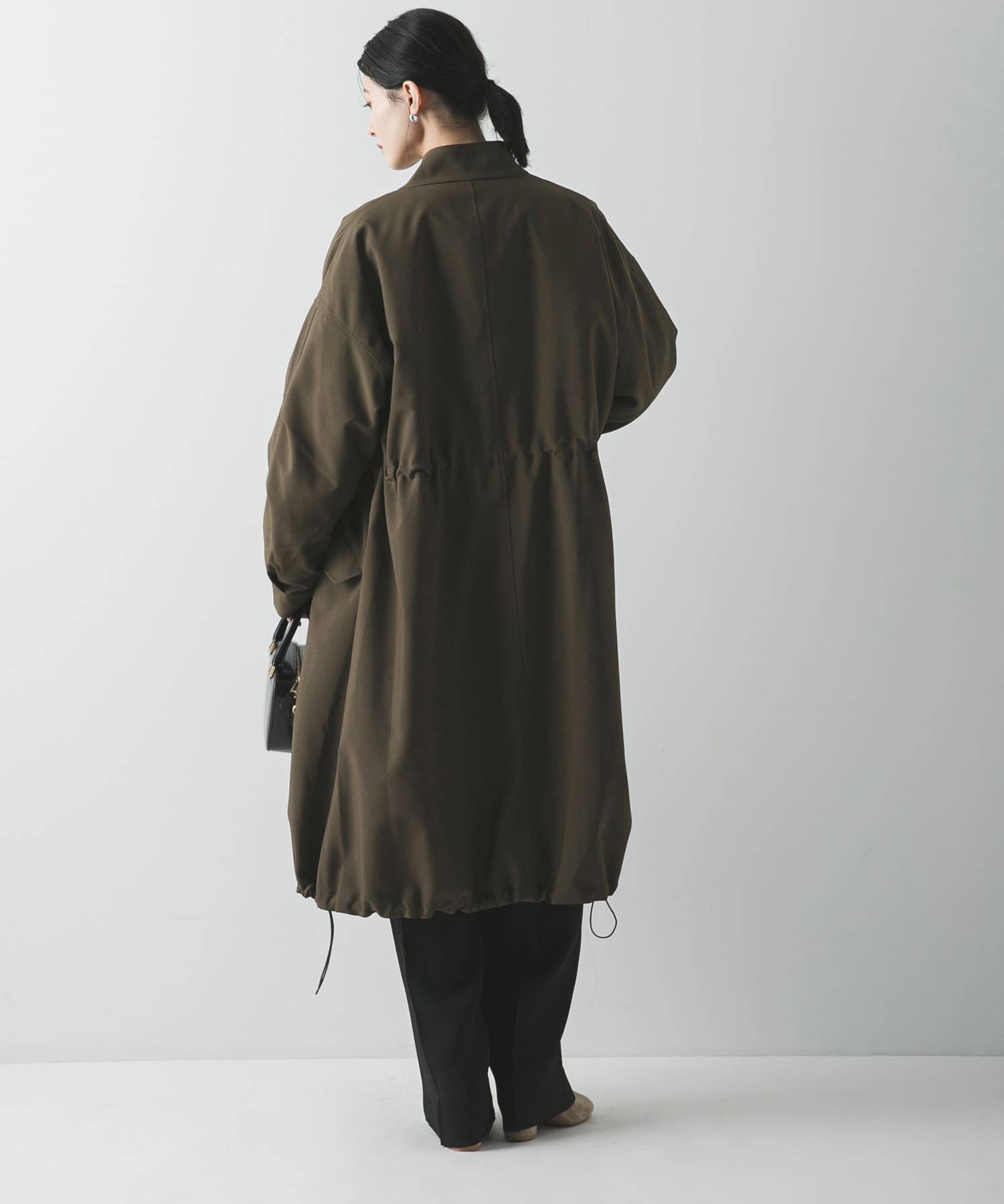 URBAN RESEARCH「『WEB限定』インナーダウン付スタンドカラーロングコート」|ノーカラーコート|