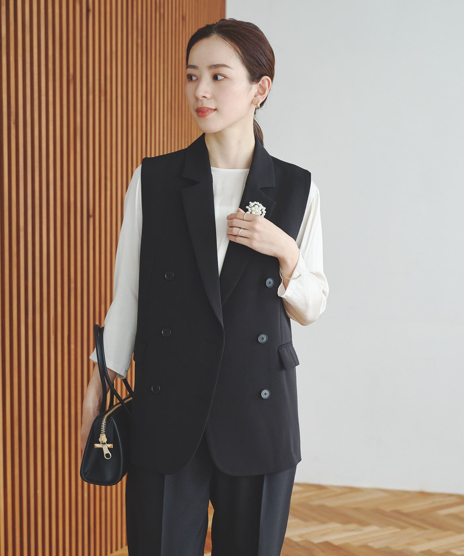 URBAN RESEARCH「『セットアップ対応』テーラードジレ」|ノーカラーコート|