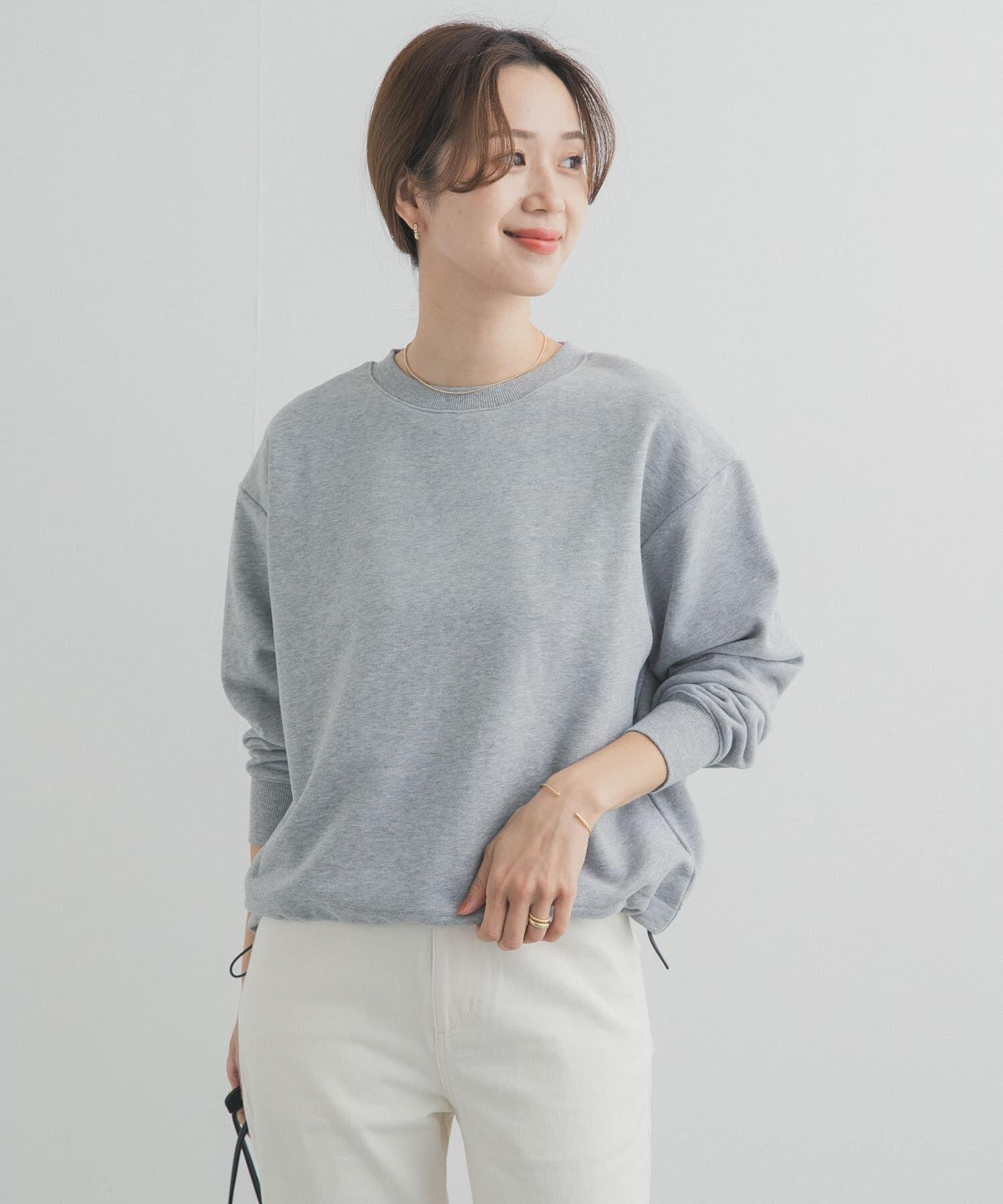 URBAN RESEARCH DOORS「コットンスウェットヘムドロストプルオーバー」|スウェット・ジャージ|グレー系その他