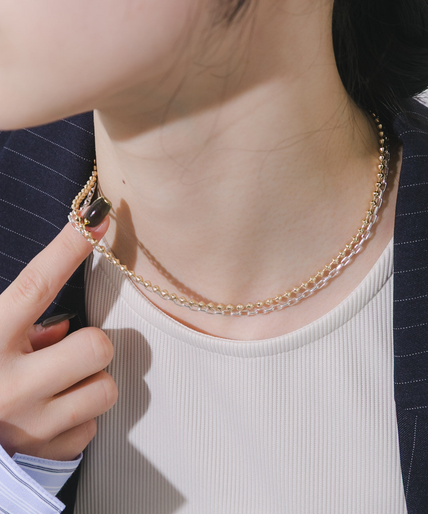 SMELLY「コンビカラーチェーン2セットネックレス」|ネックレス|