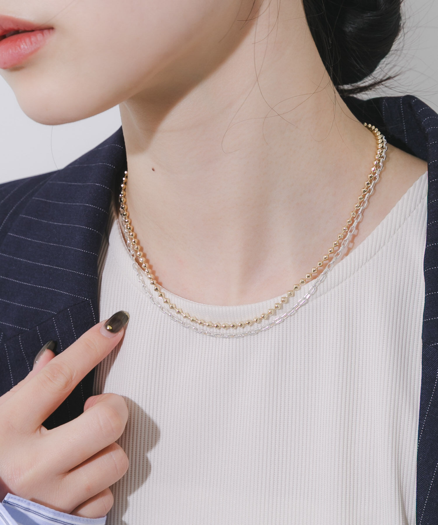 SMELLY「コンビカラーチェーン2セットネックレス」|ネックレス|