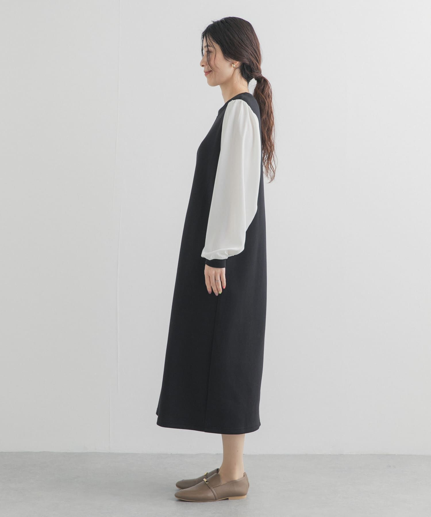 URBAN RESEARCH DOORS「ボリュームスリーブドッキングワンピース」|ワンピース|