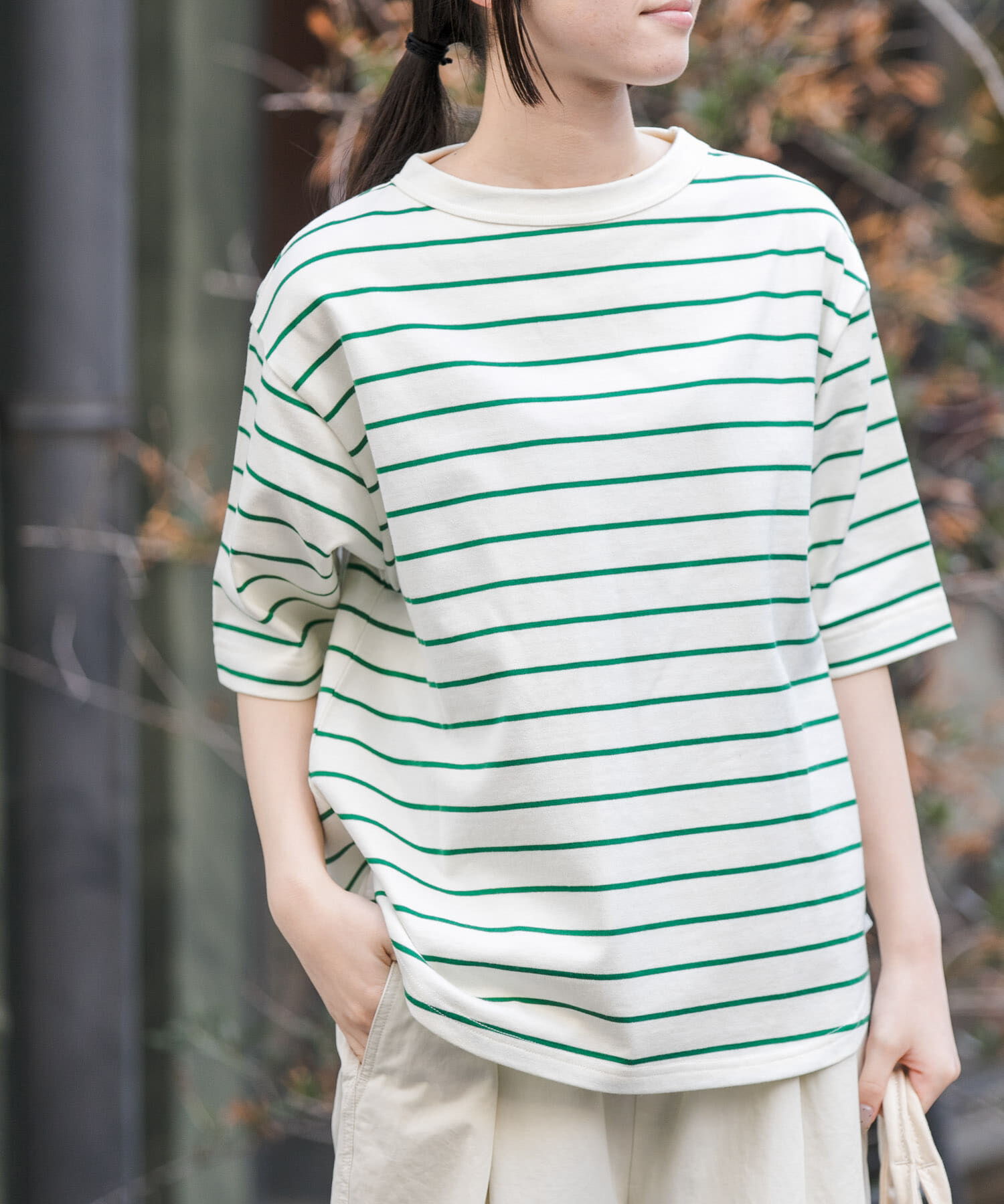 URBAN RESEARCH DOORS「FORK&SPOON　ボトルネックショートスリーブTシャツ」|Tシャツ・カットソー|