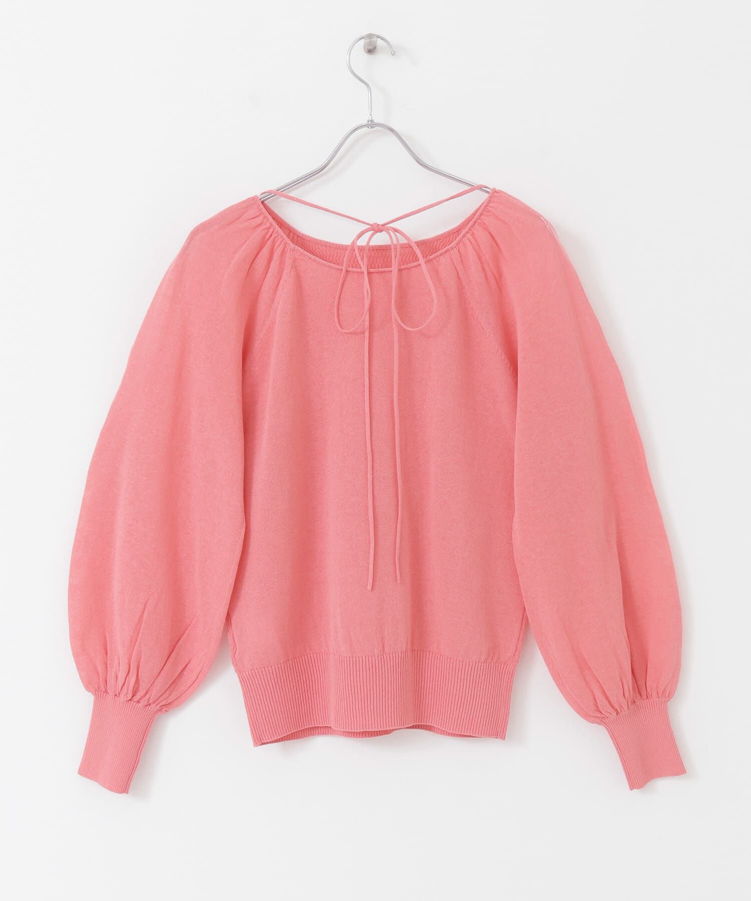  「BACKオープンボリュームスリーブニット」|ニット・セーター|