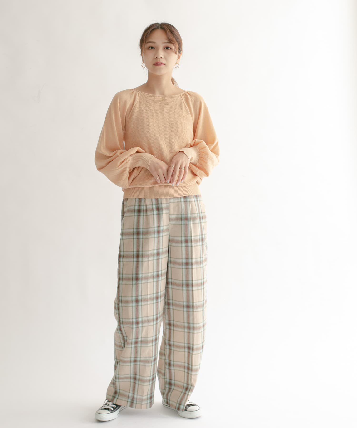  「BACKオープンボリュームスリーブニット」|ニット・セーター|