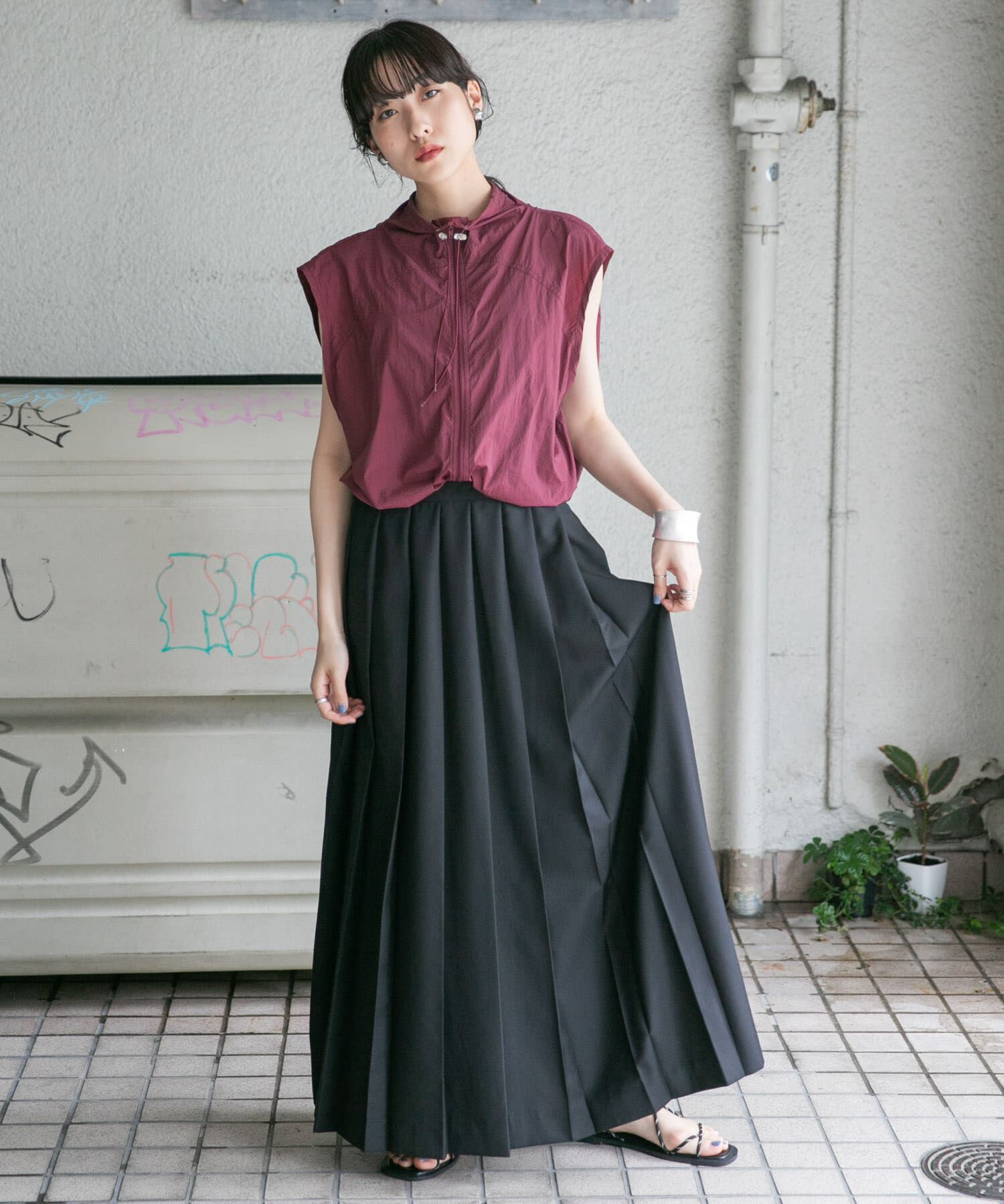  「プリーツキャミワンピース」|ワンピース|