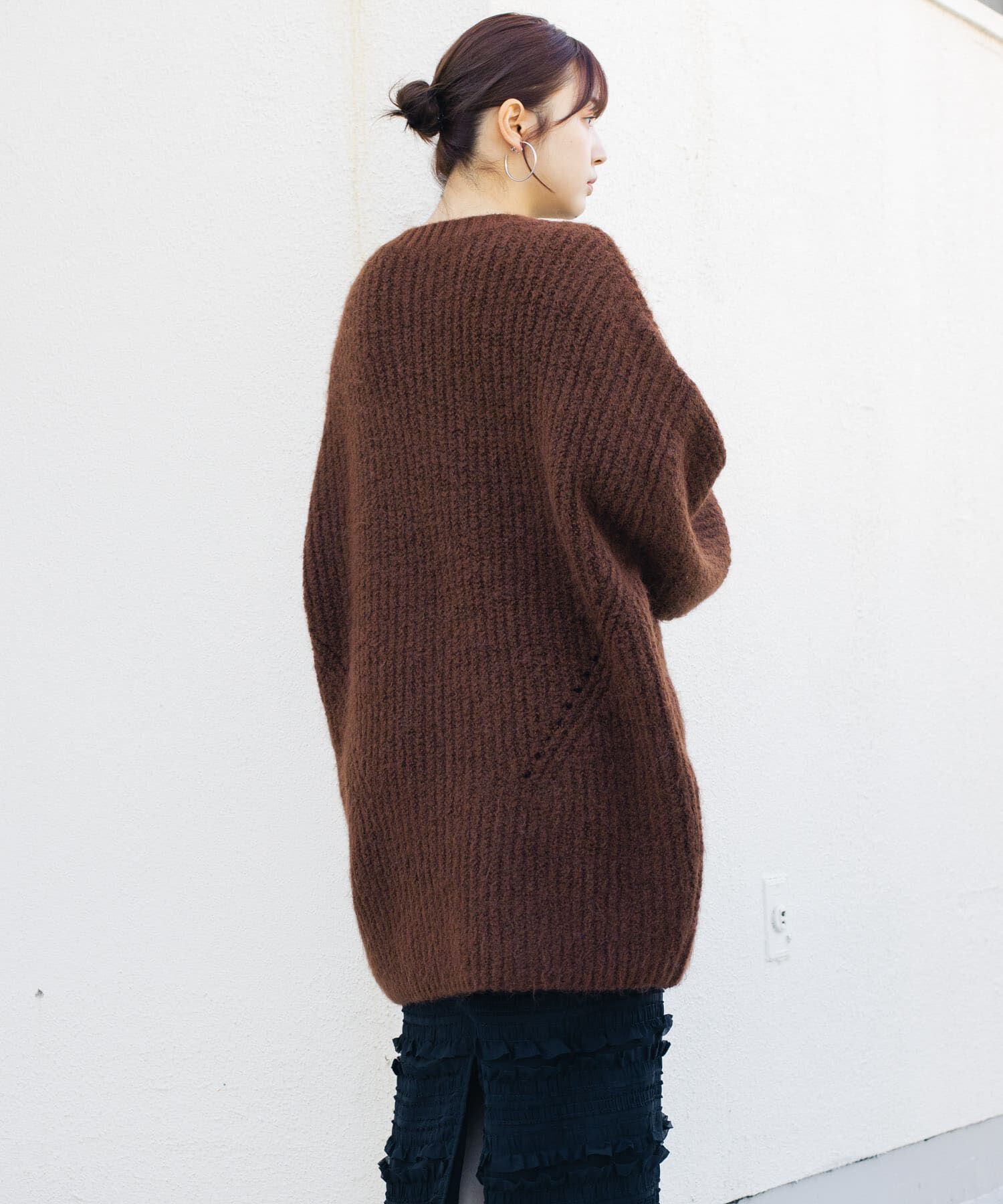  「ボリュームニットミニワンピース」|ワンピース|