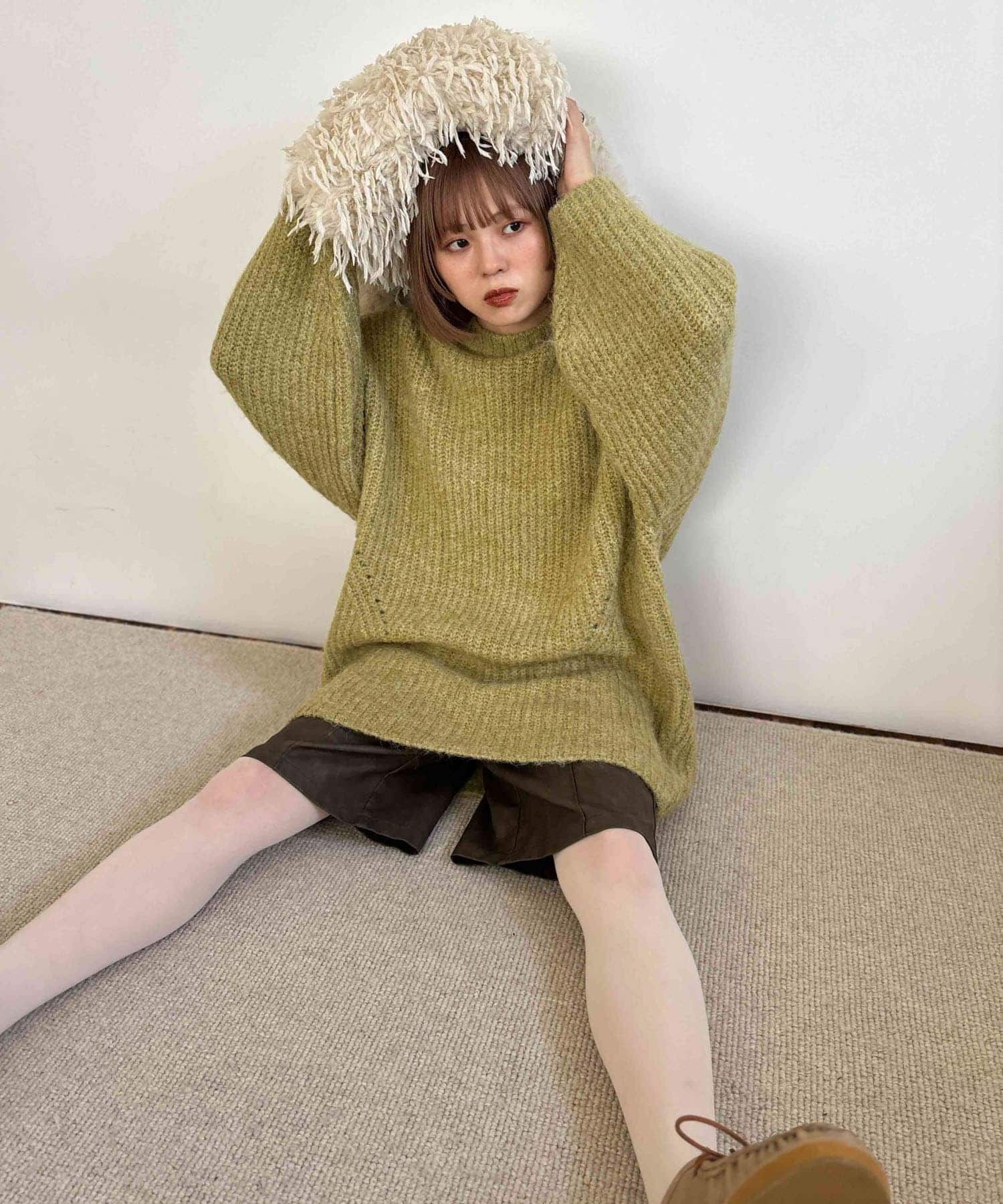  「ボリュームニットミニワンピース」|ワンピース|